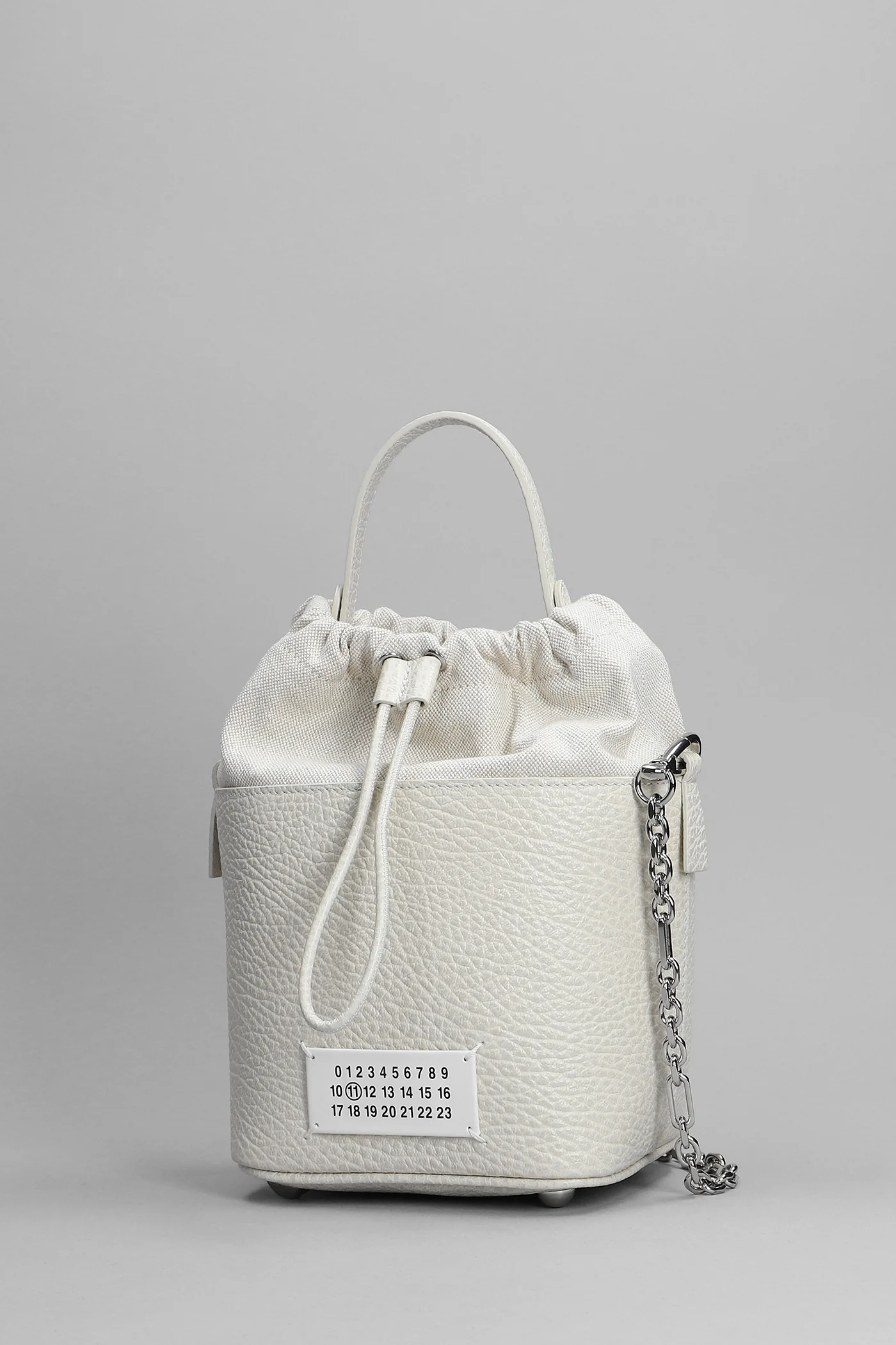 Shoulder bag in white leather - Image 3