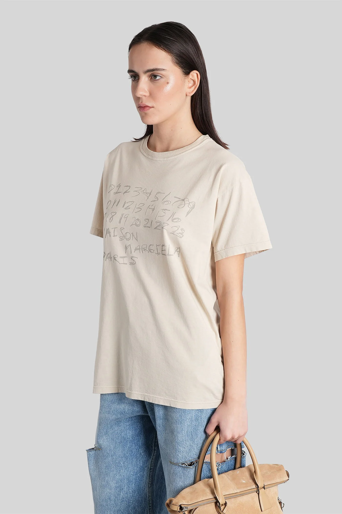 T-Shirt in beige cotton - Image 4