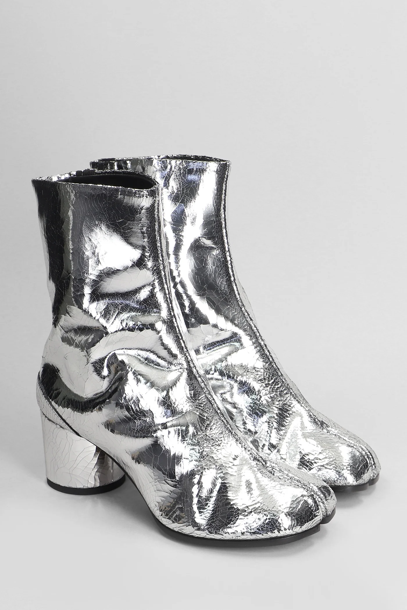 Tabi Ankle boots in silver leather - Image 2