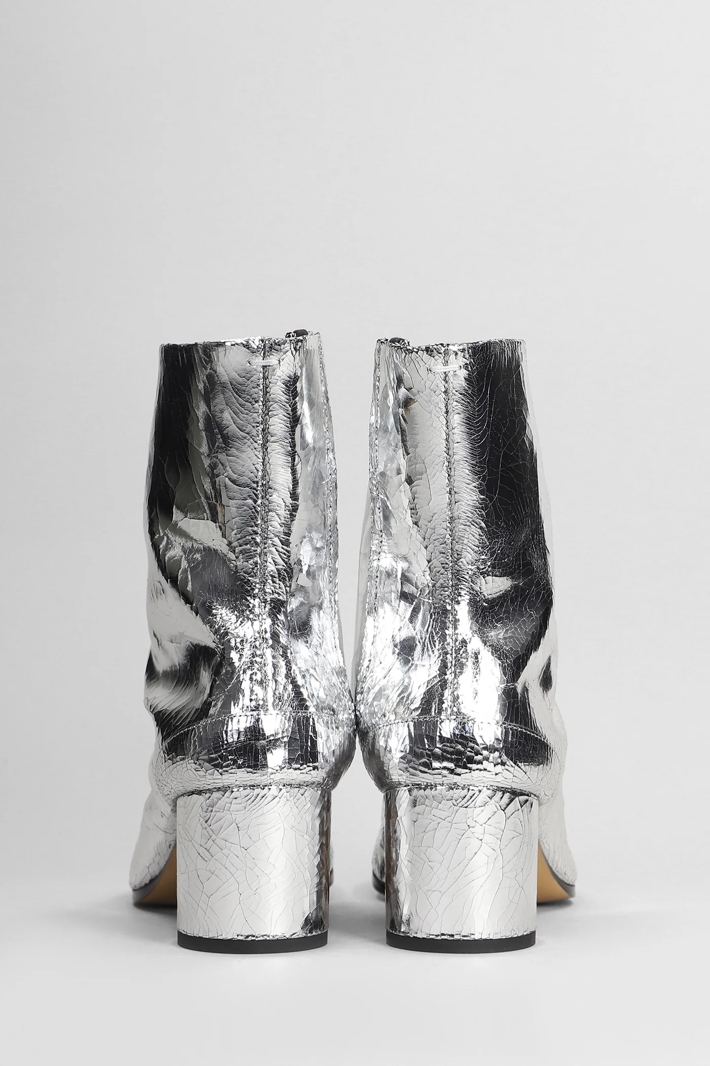 Tabi Ankle boots in silver leather - Image 4