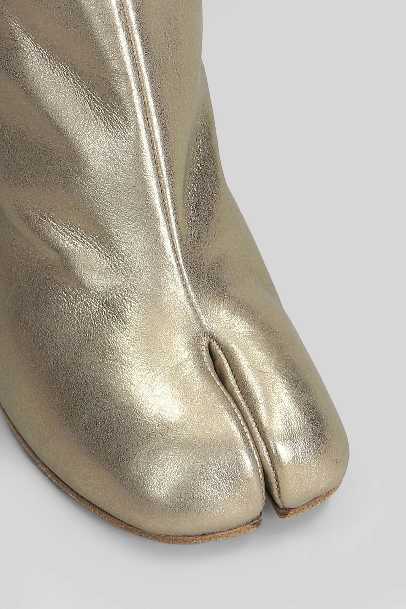 Tabi High heels Ankle boots in gold leather - Image 5