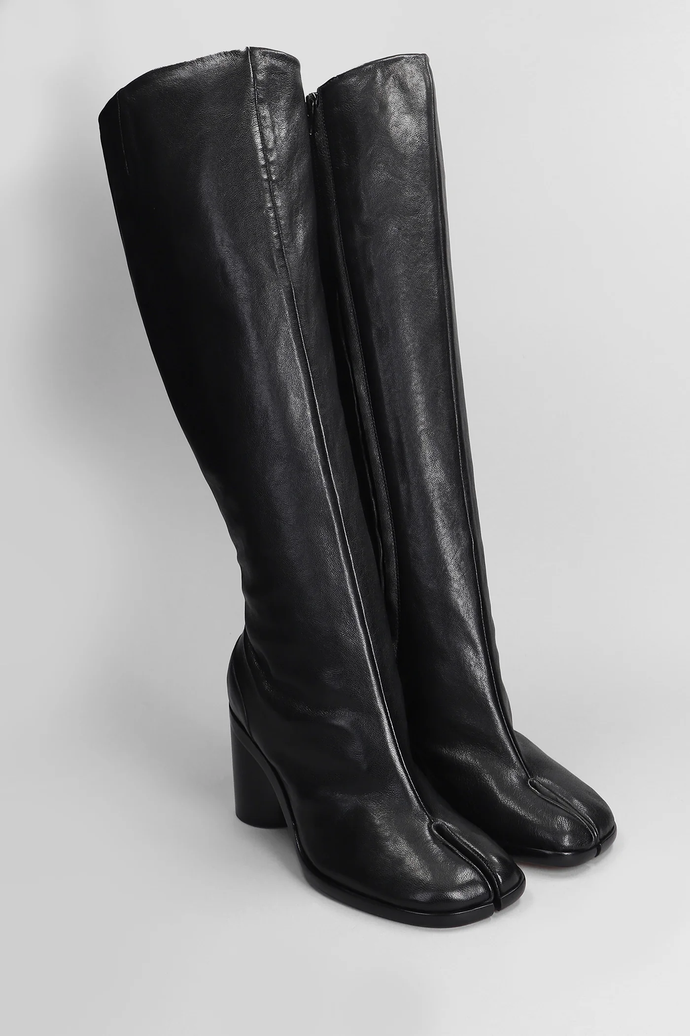 Tabi High heels boots in black leather - Image 2