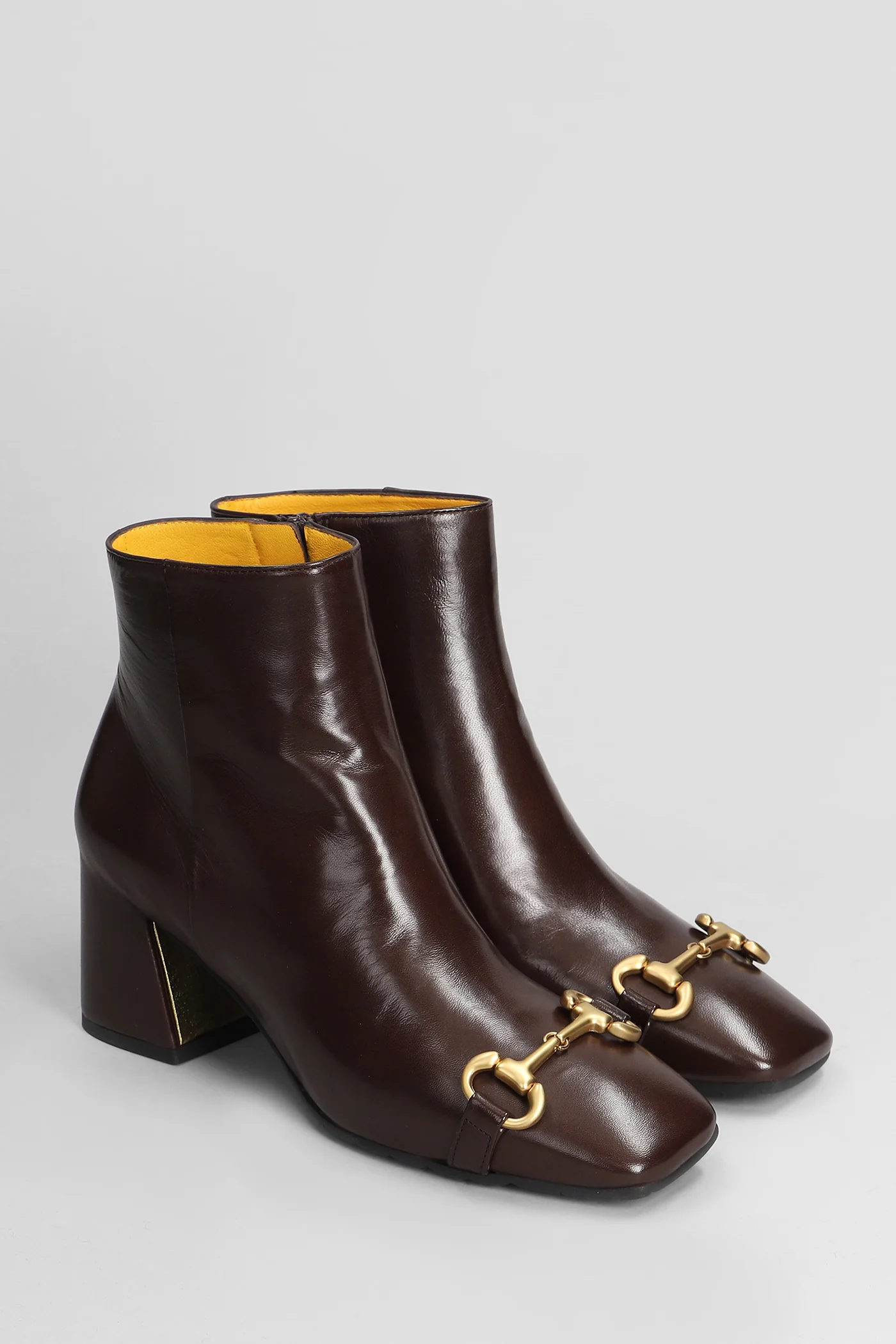 High heels Ankle boots in brown leather - Image 2