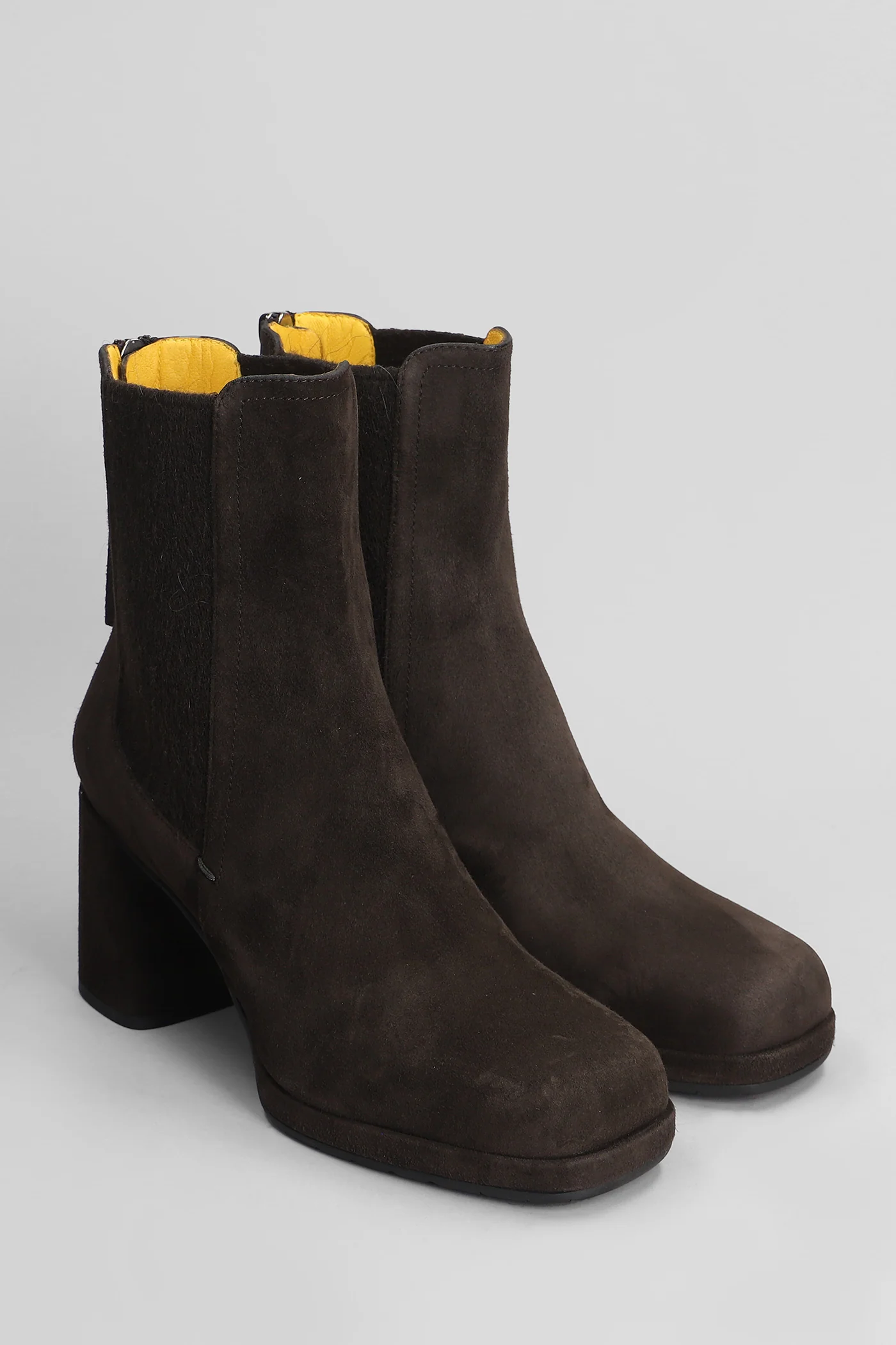 High heels Ankle boots in dark brown suede - Image 2