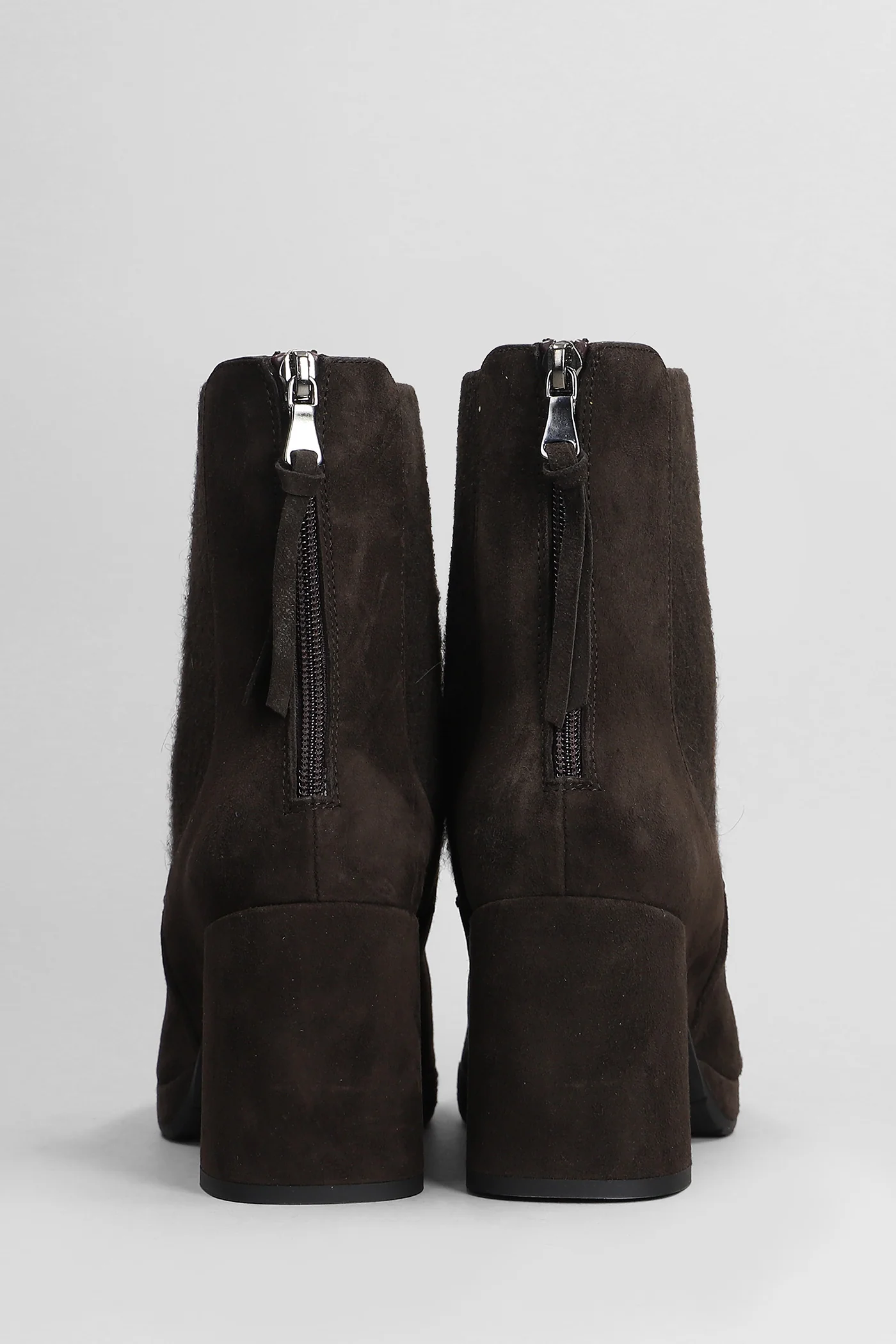 High heels Ankle boots in dark brown suede - Image 4
