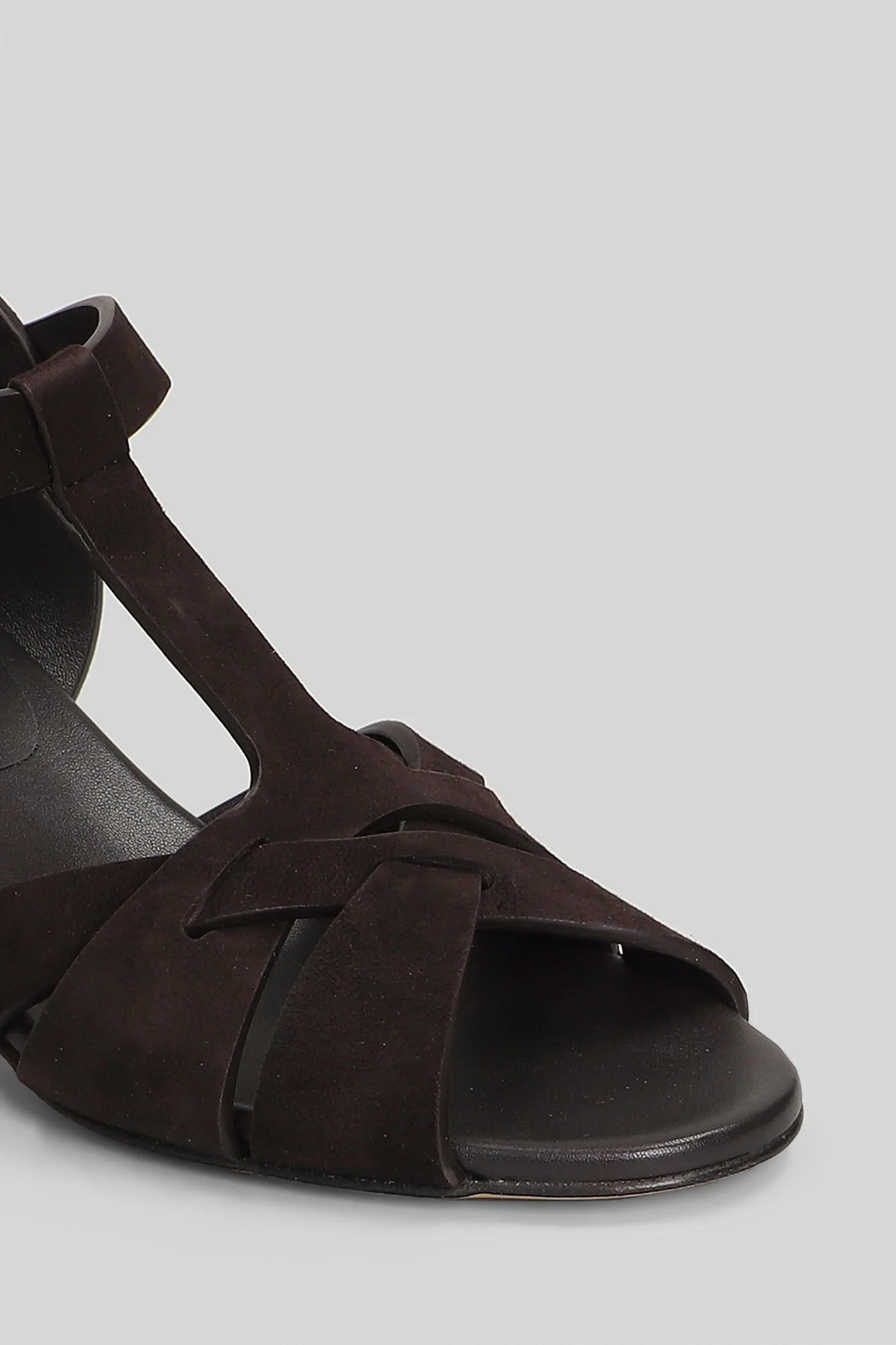 Sandals in dark brown suede - Image 5