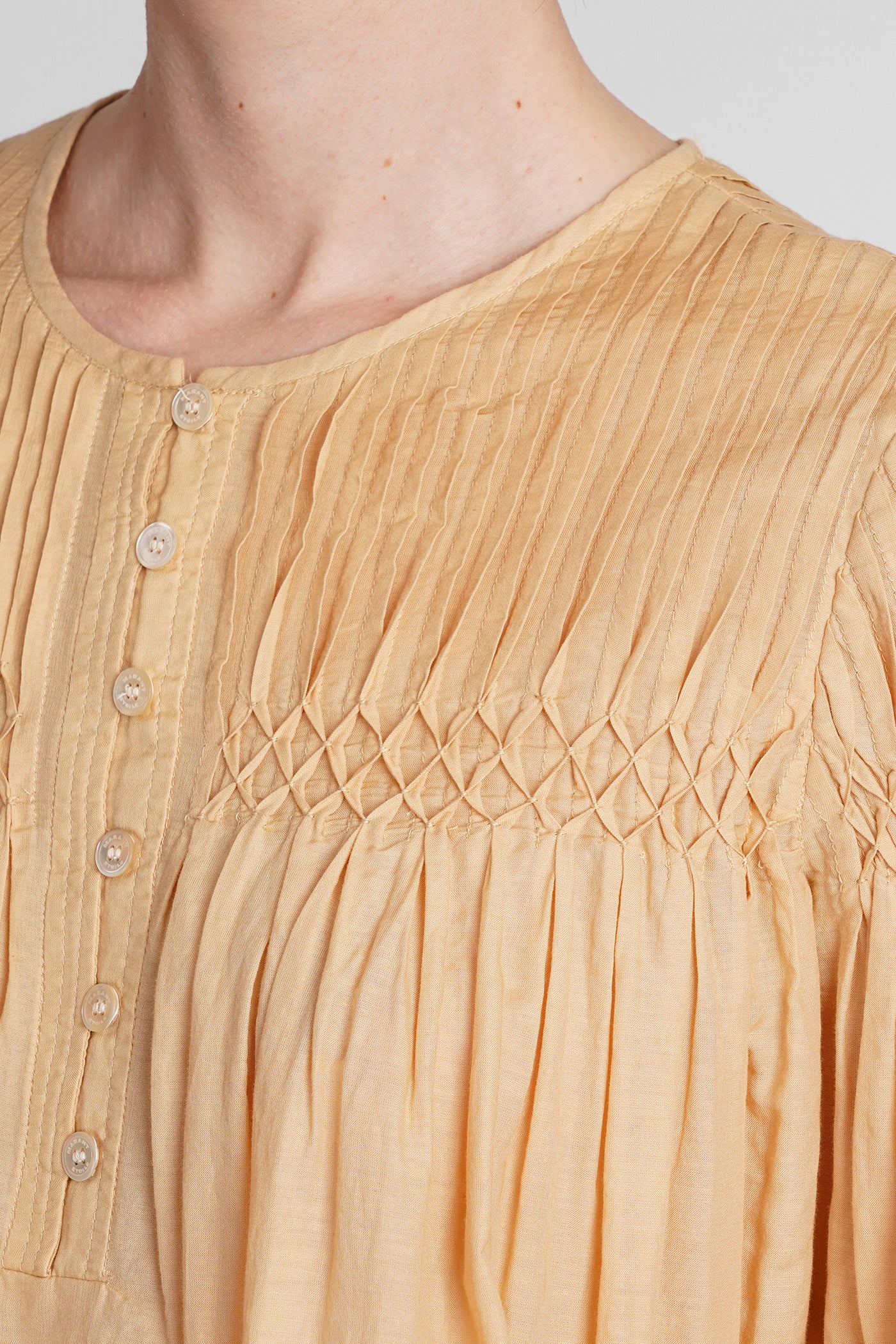 Adeliani Dress woman  in yellow cotton - Image 5