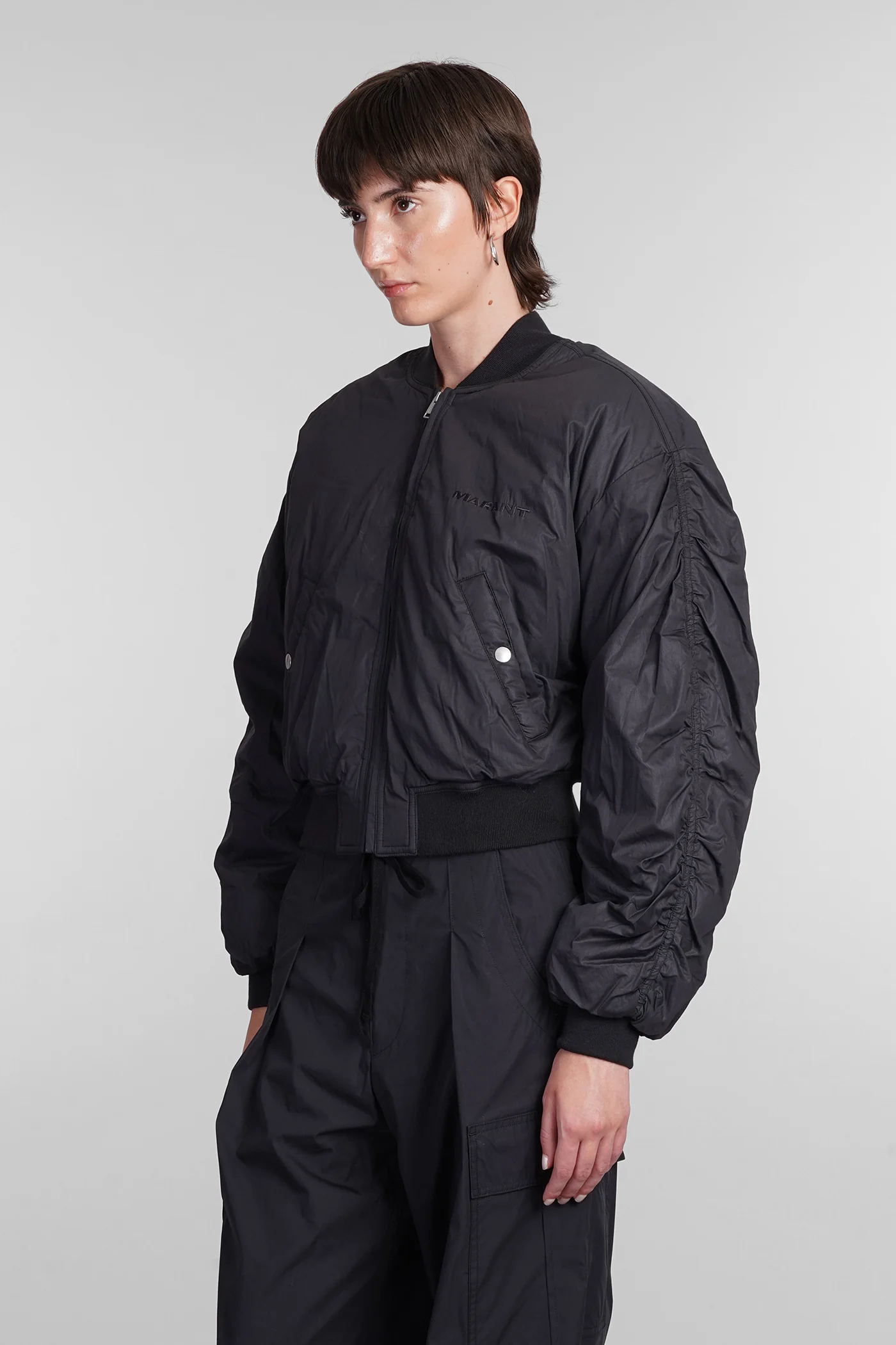 Bessime Bomber Jacket in black cotton - Image 4