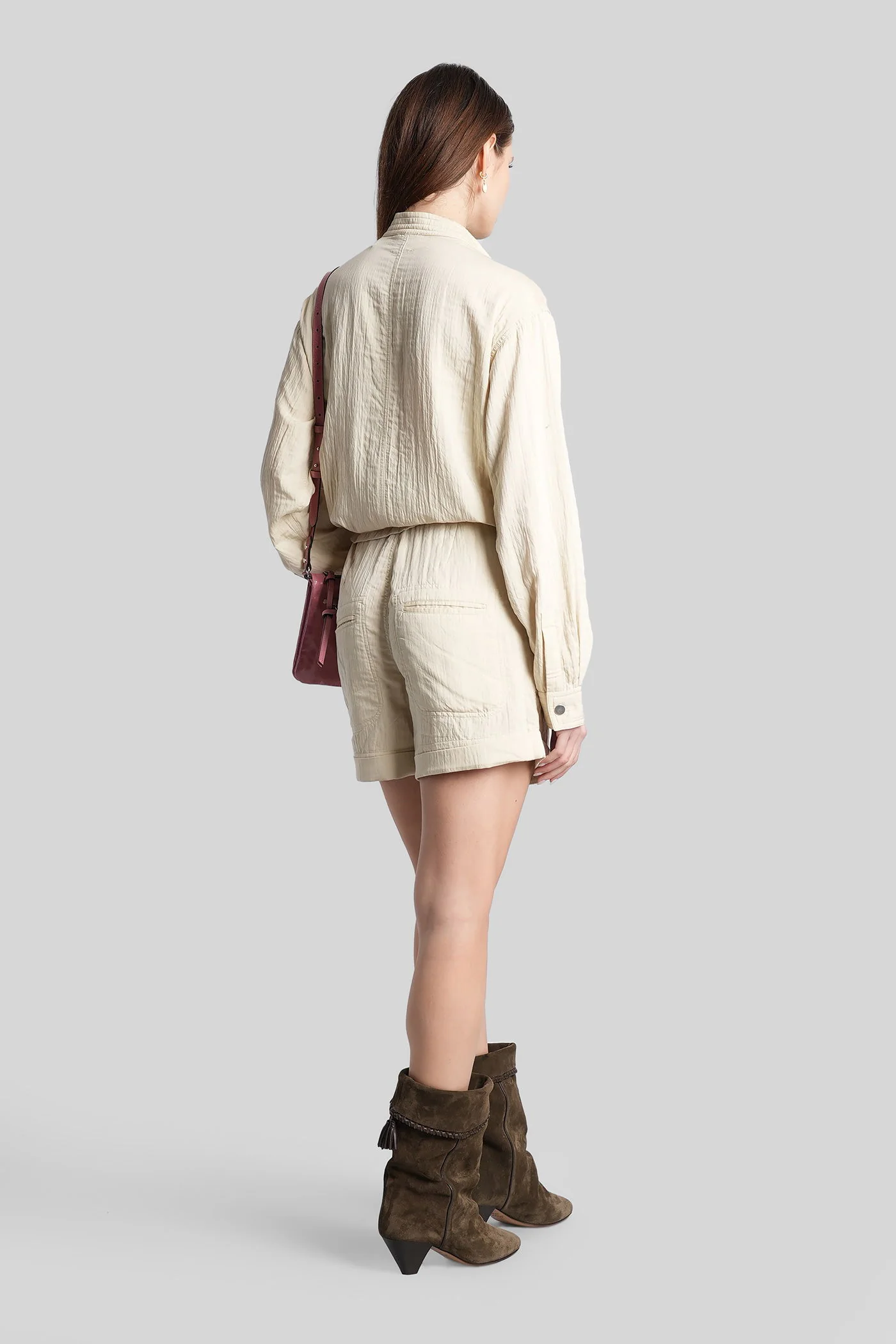 Betyna Jumpsuit in beige viscose - Image 3