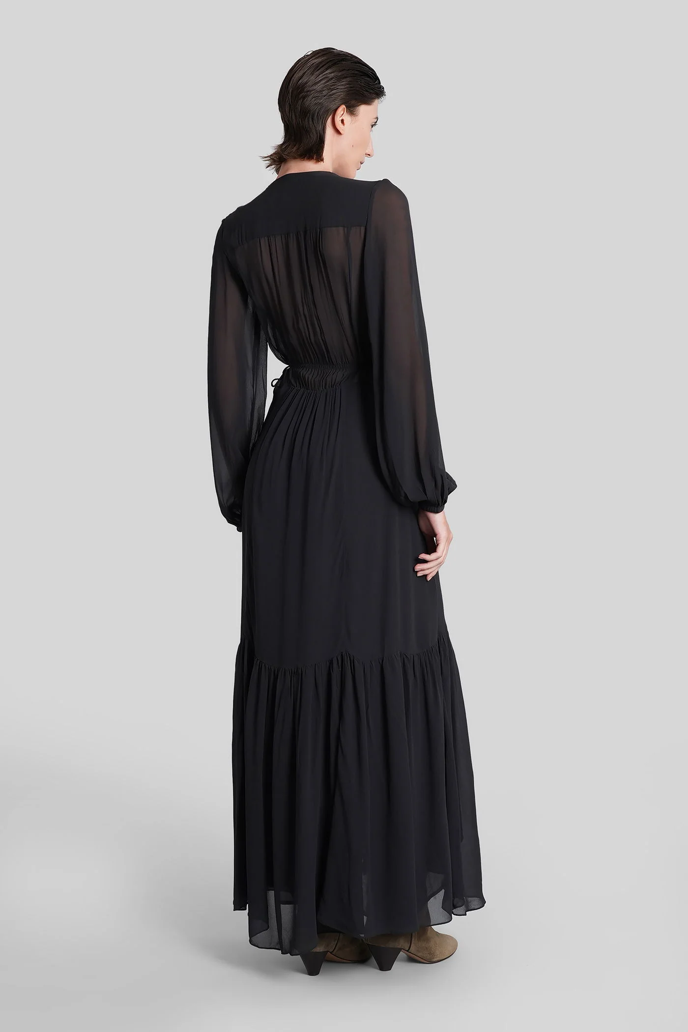 Briane Long dress in black viscose - Image 3