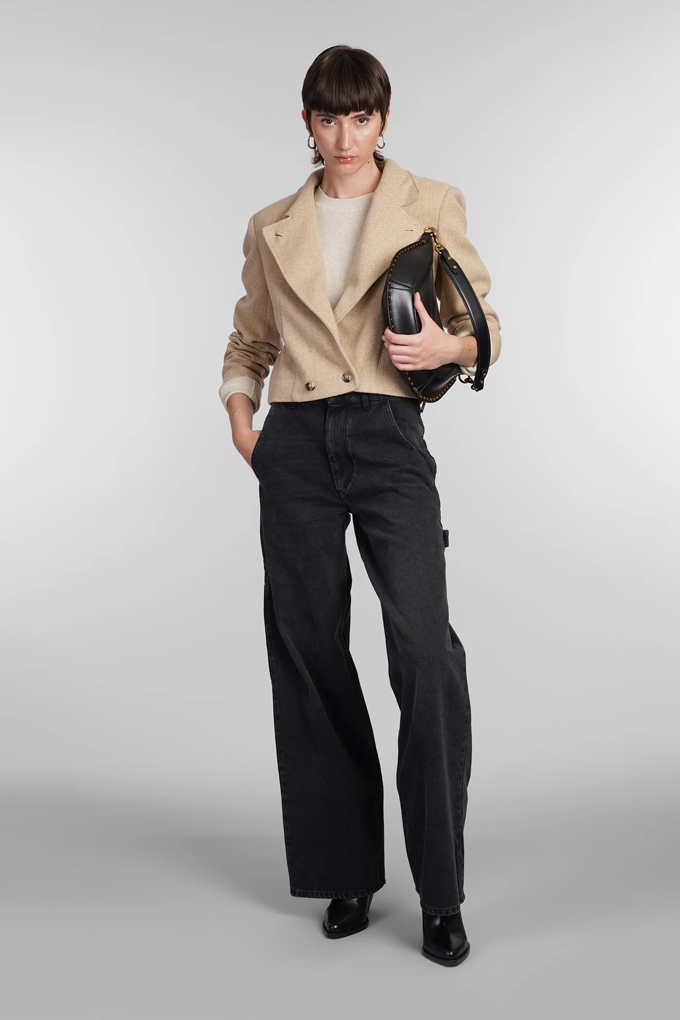 Cassidy Coat in beige wool - Image 2