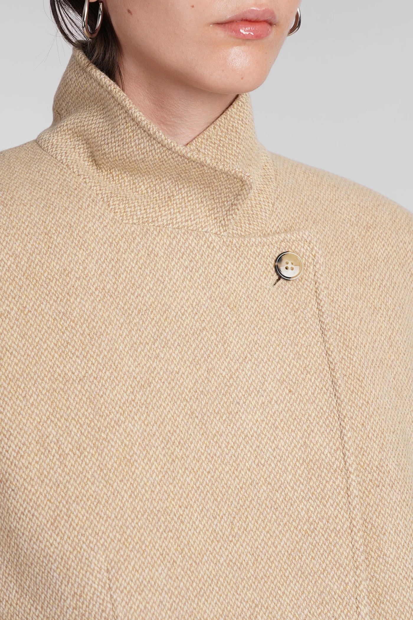 Cassidy Coat in beige wool - Image 5