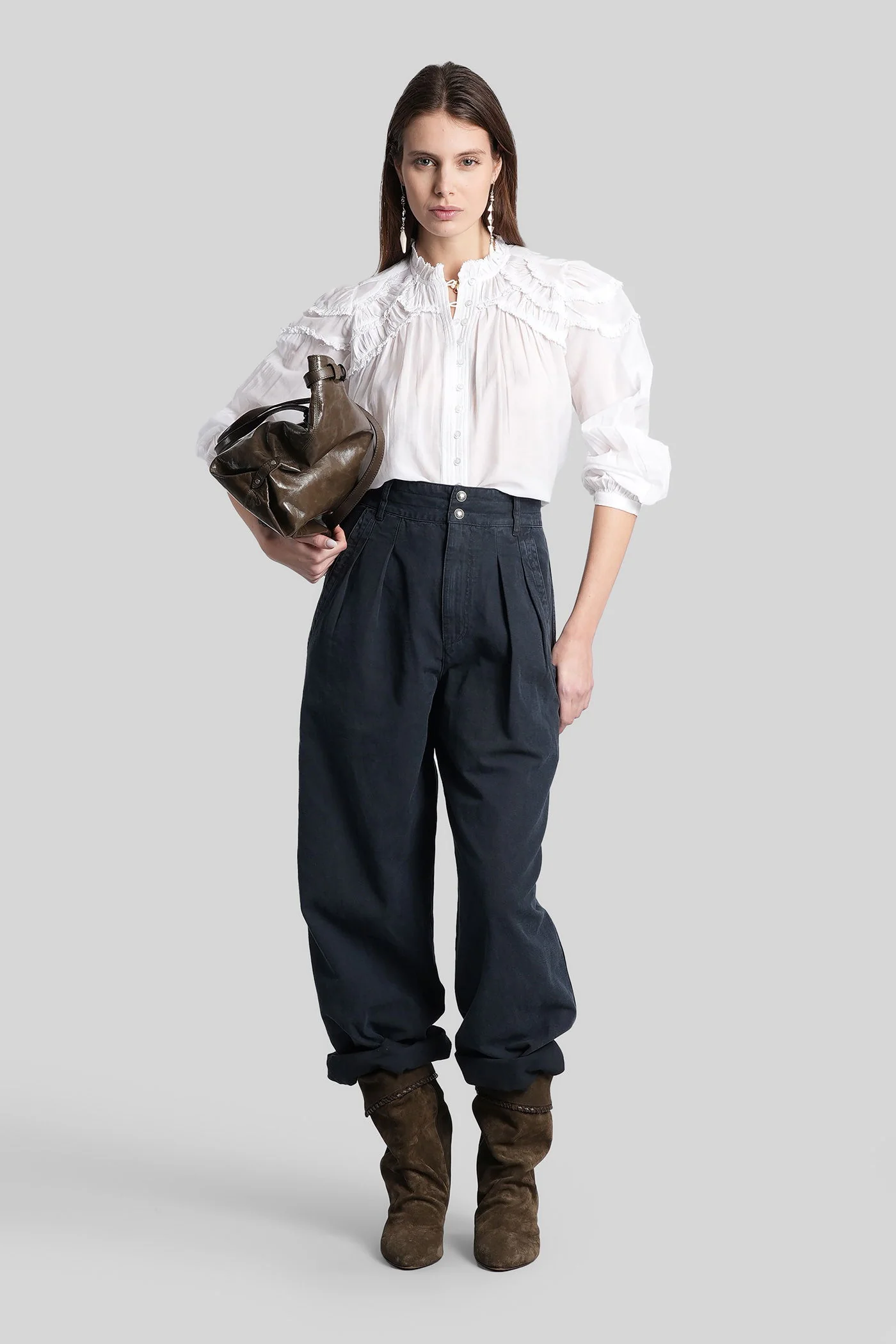 Christa Shirt in white cotton - Image 2