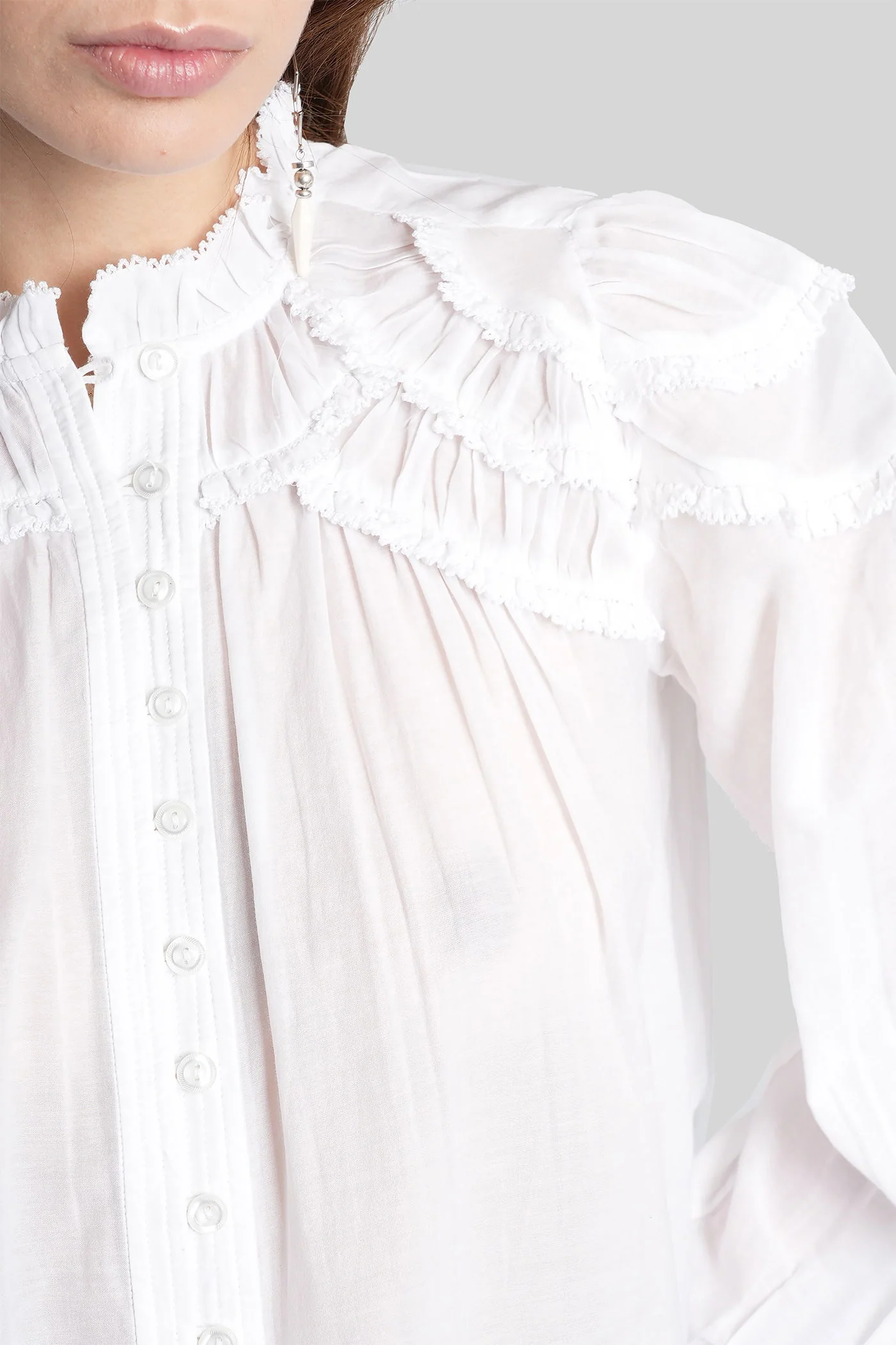 Christa Shirt in white cotton - Image 5