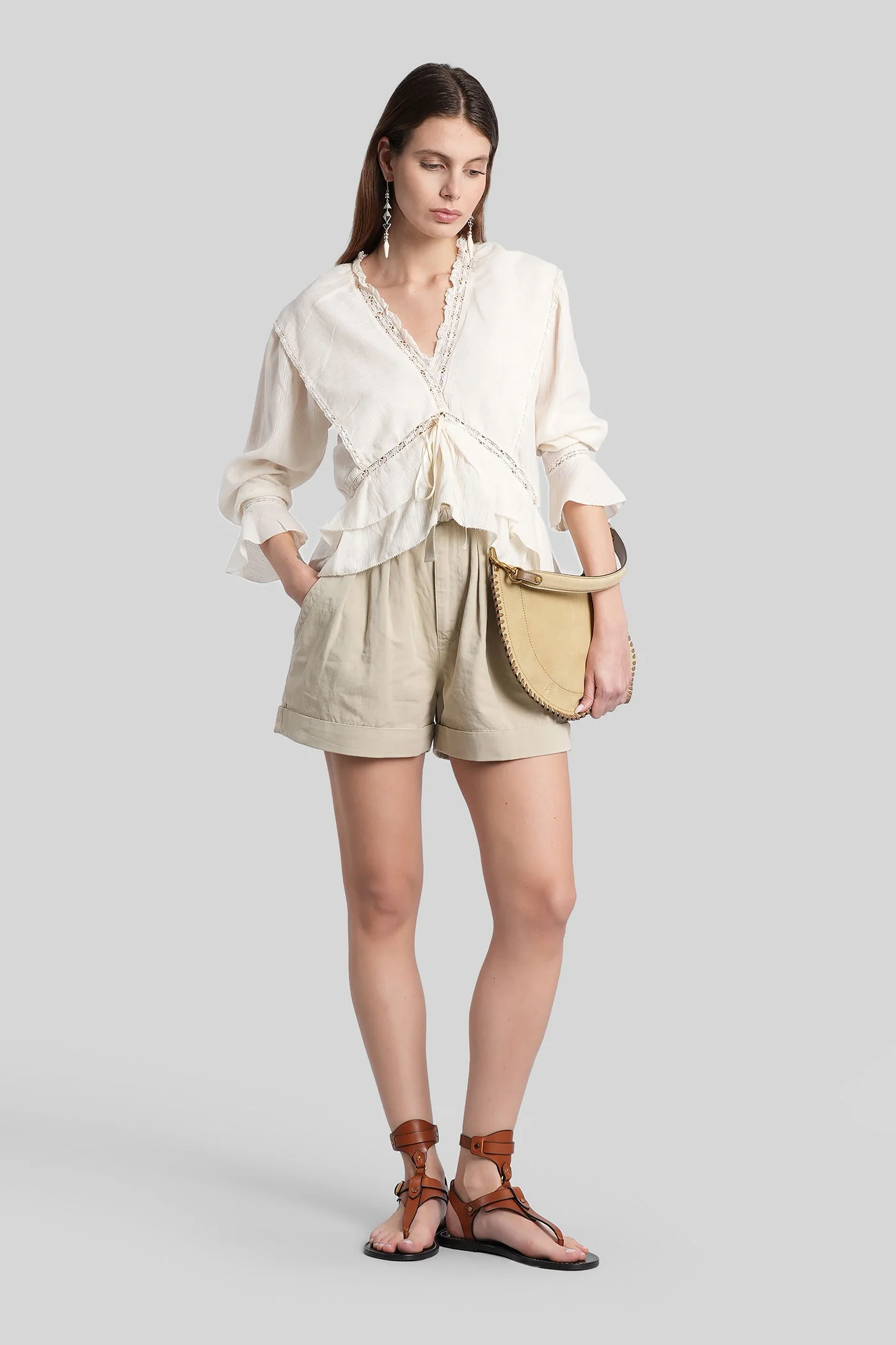 Damienne Blouse in beige cotton - Image 2