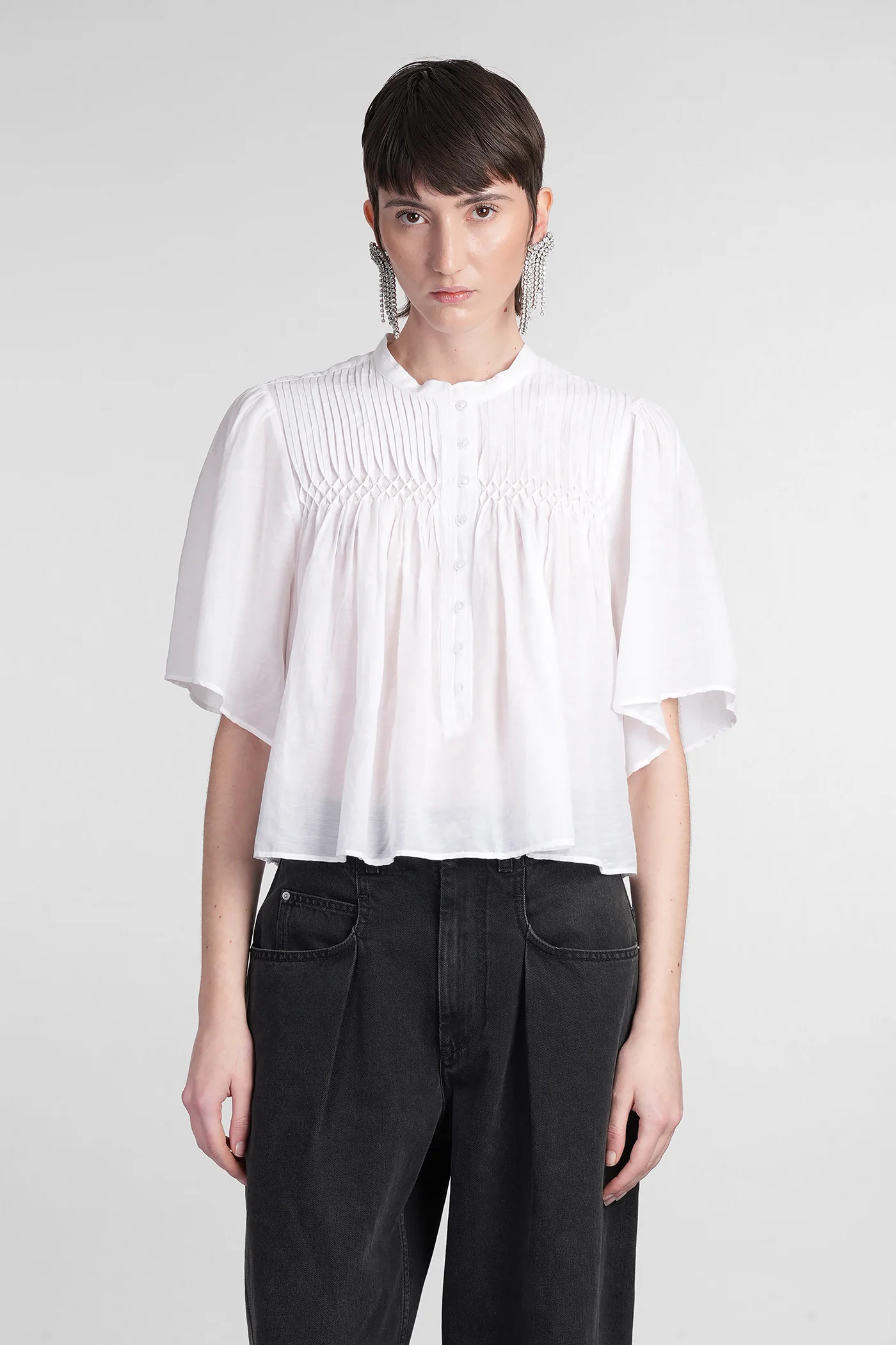 Destiny Blouse in white cotton