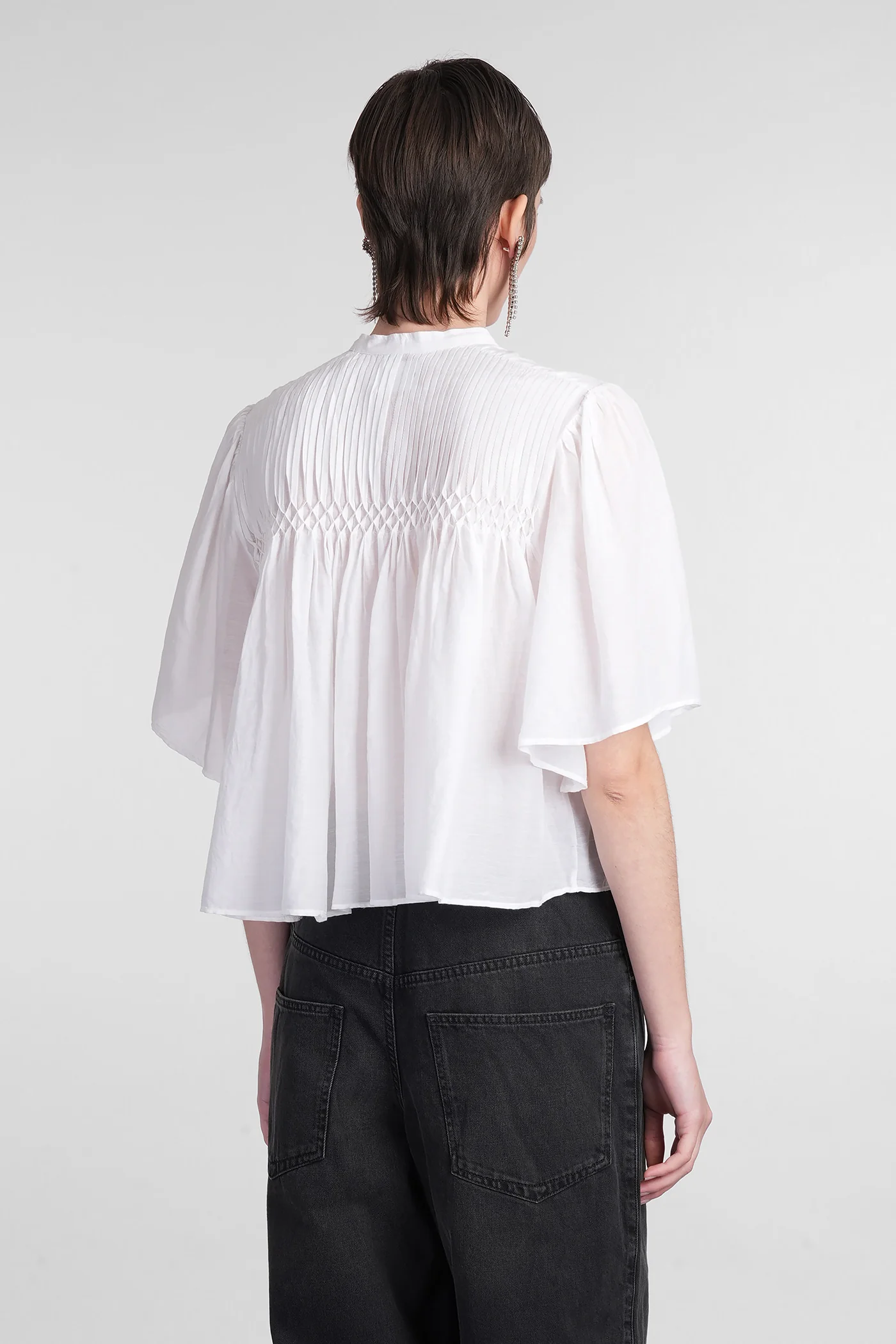Destiny Blouse in white cotton - Image 3