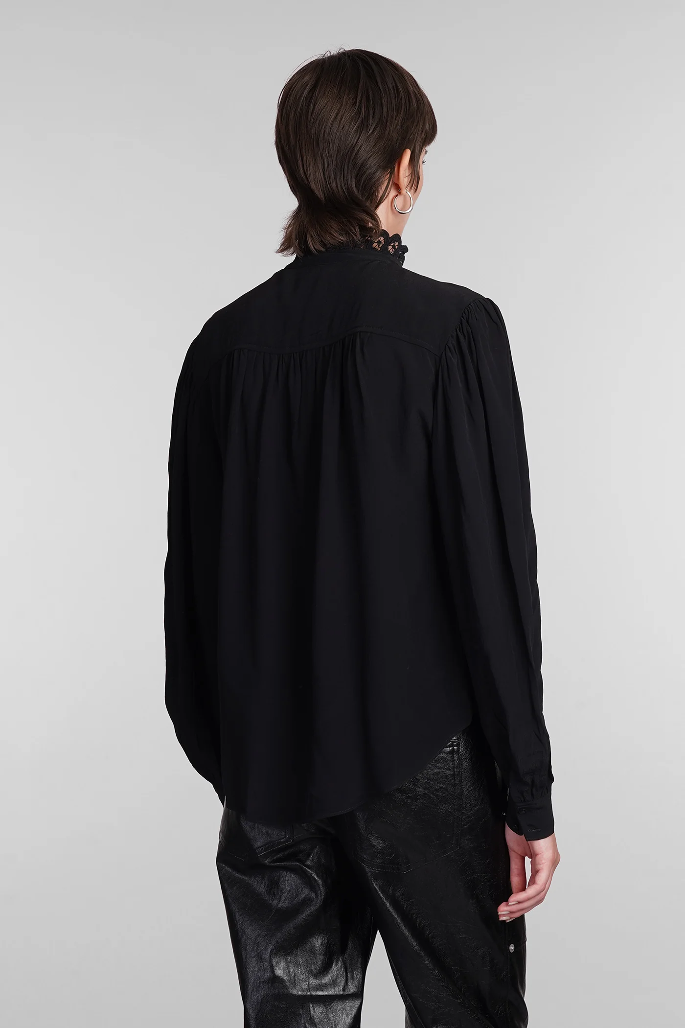 Estela Shirt in black viscose - Image 3