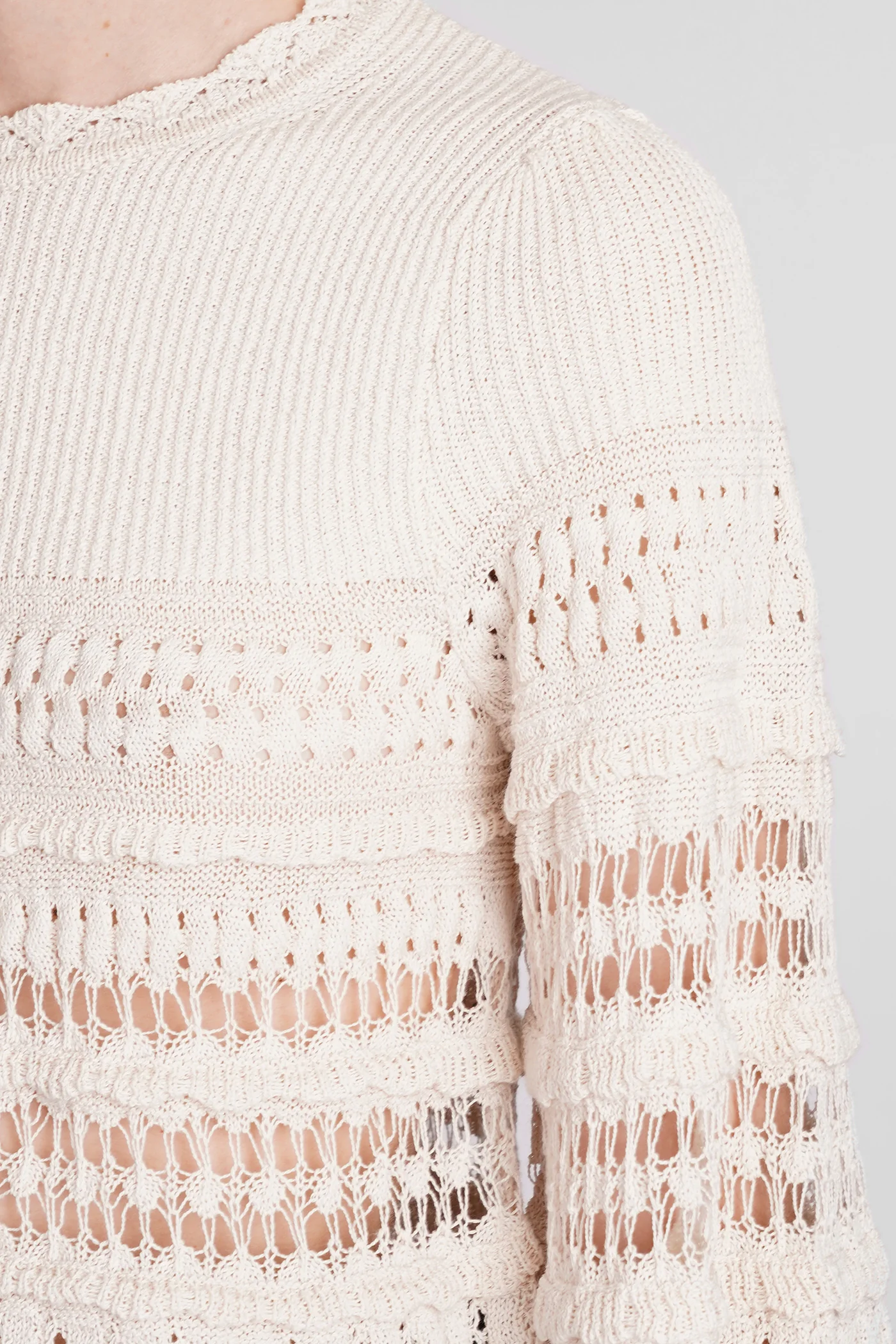 Frizy Knitwear in beige cotton - Image 5