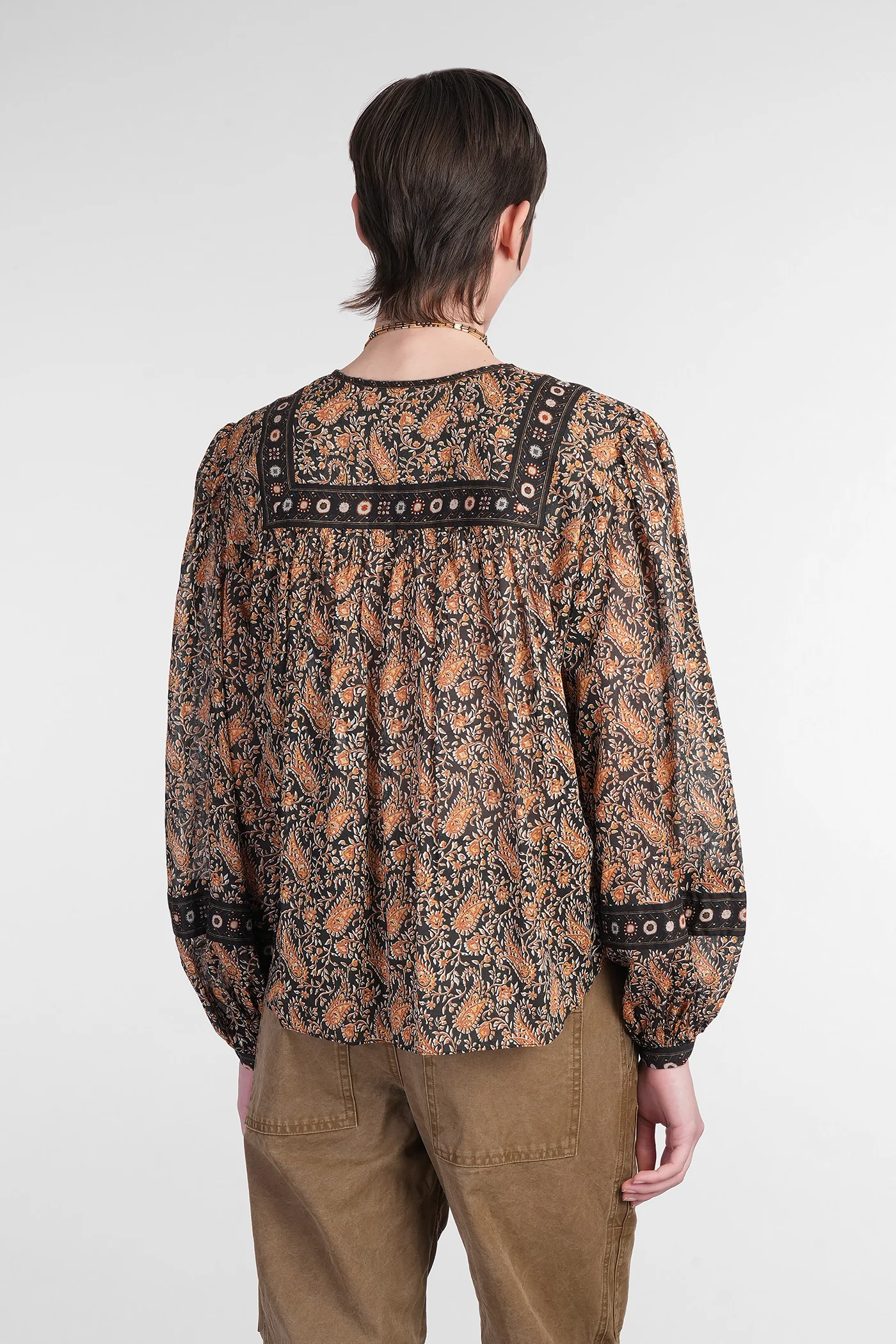 Gayle Blouse in black cotton - Image 3