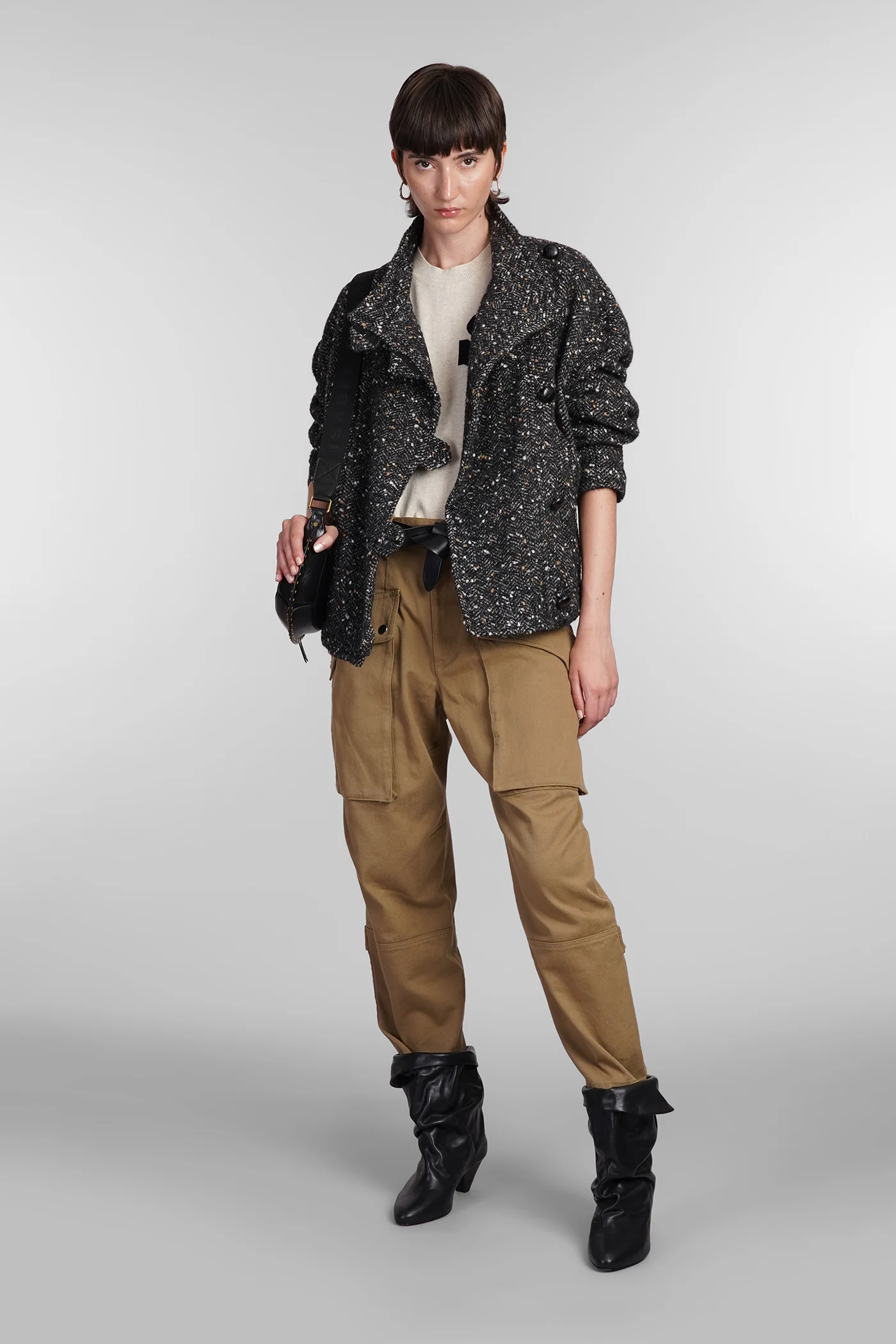 Hanis Coat in black wool - Image 2