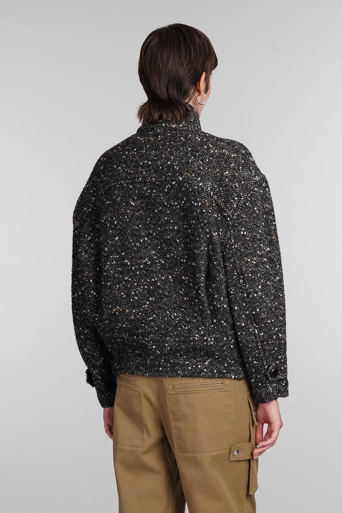 Hanis Coat in black wool - Image 3