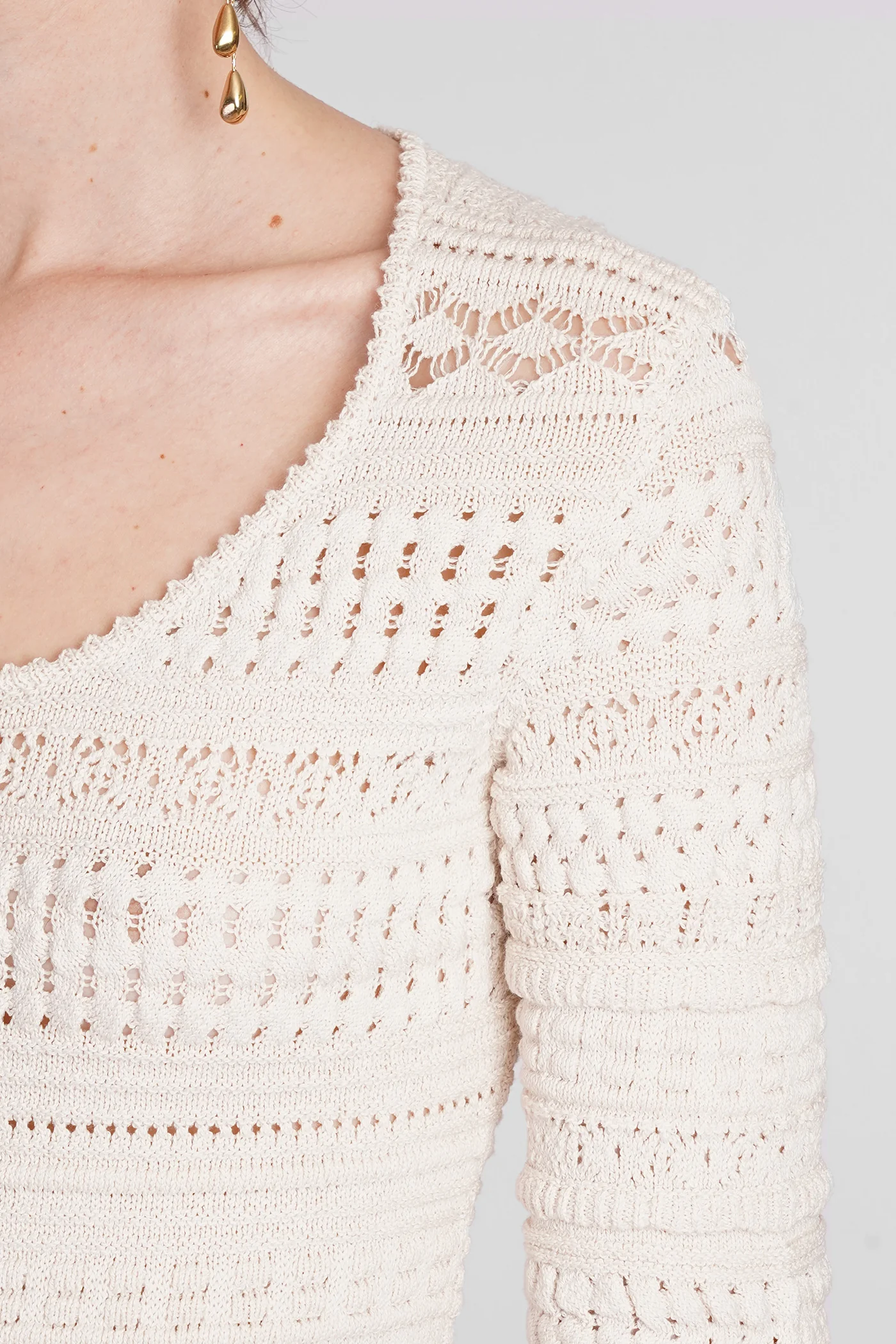 Jumi Dress woman  in beige cotton - Image 5