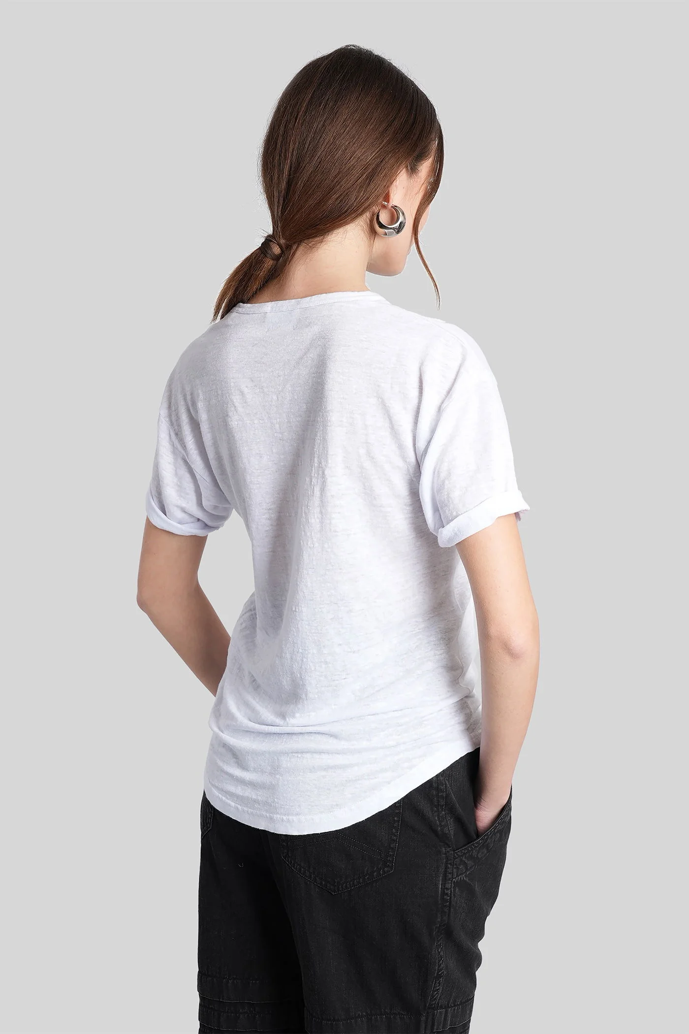 Koldia T-Shirt in white linen - Image 3
