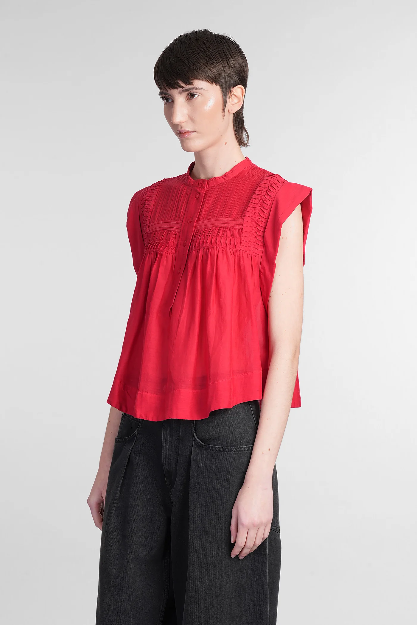 Leaza Topwear in red cotton - Image 4