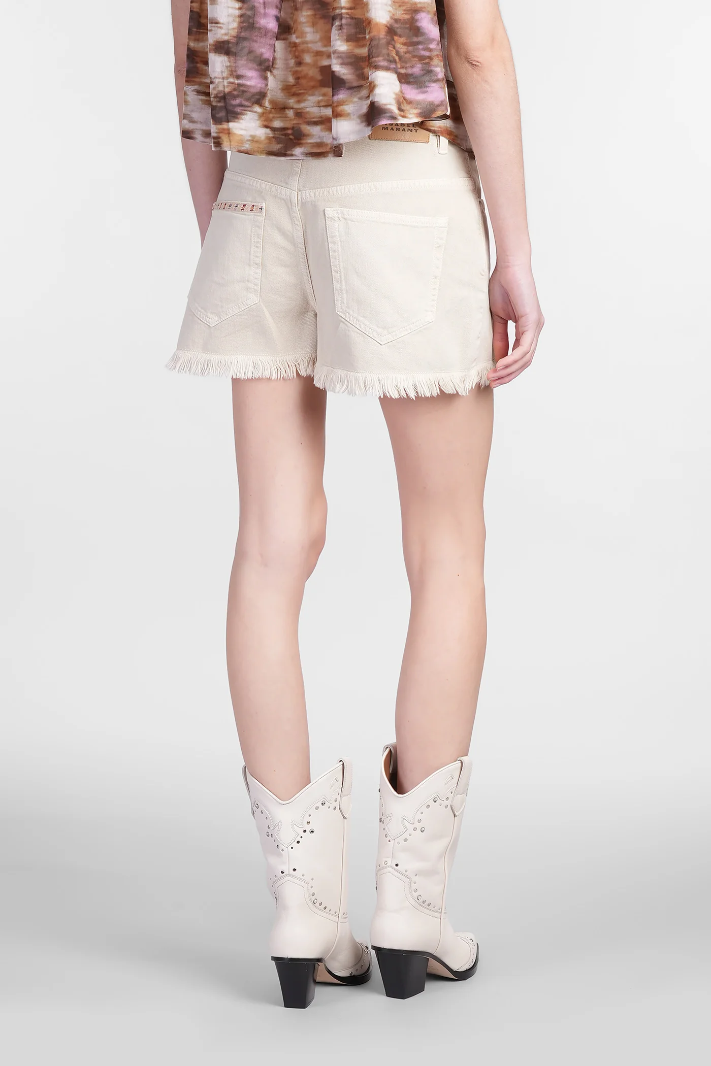 Lesia Shorts in beige cotton - Image 3