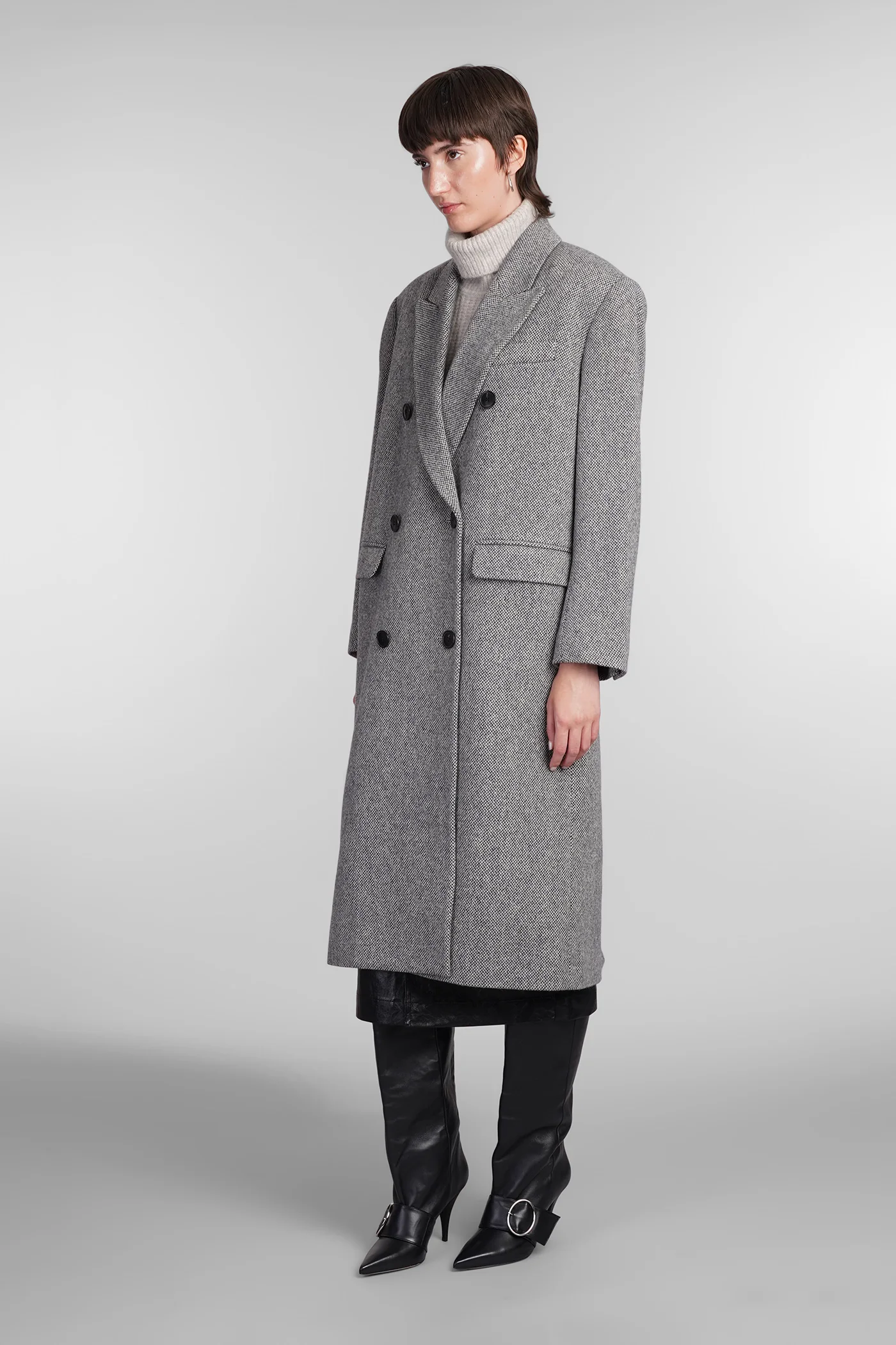 Lexana Coat in grey wool - Image 4