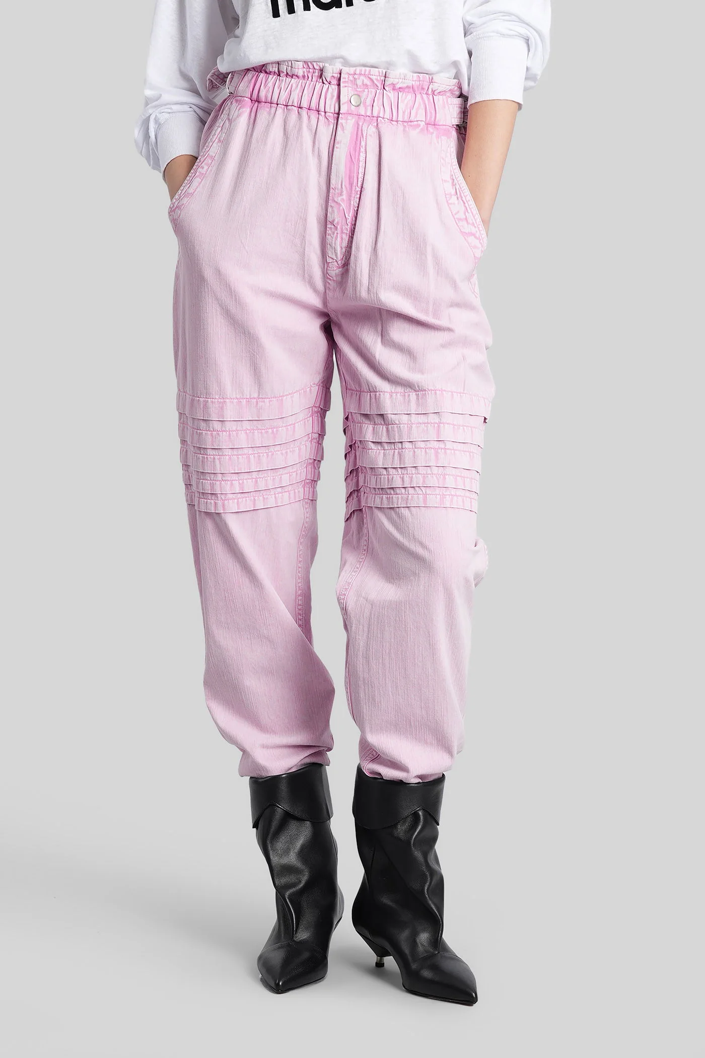 Mellya Pants in rose-pink cotton