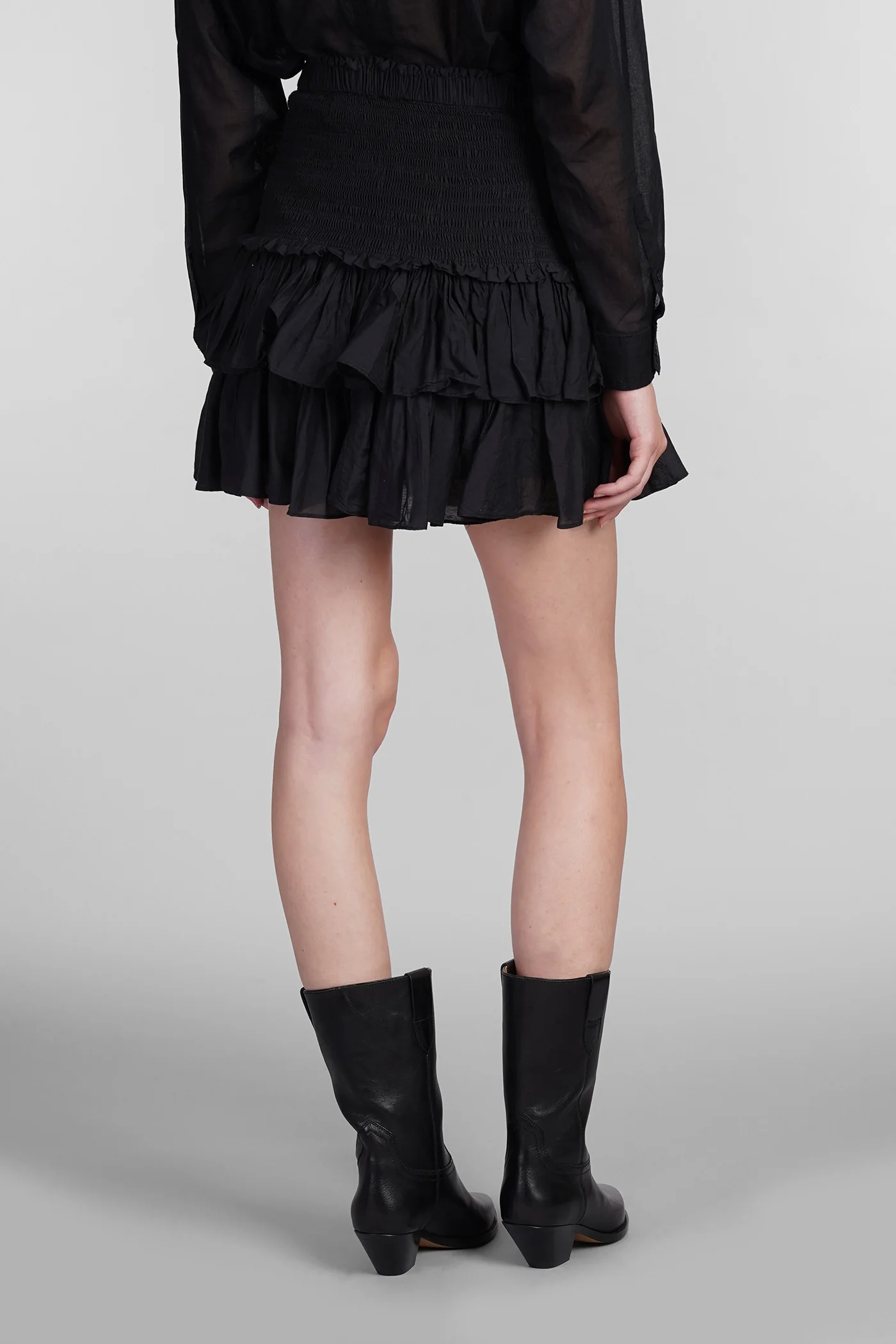 Naomi Skirt in black cotton - Image 3