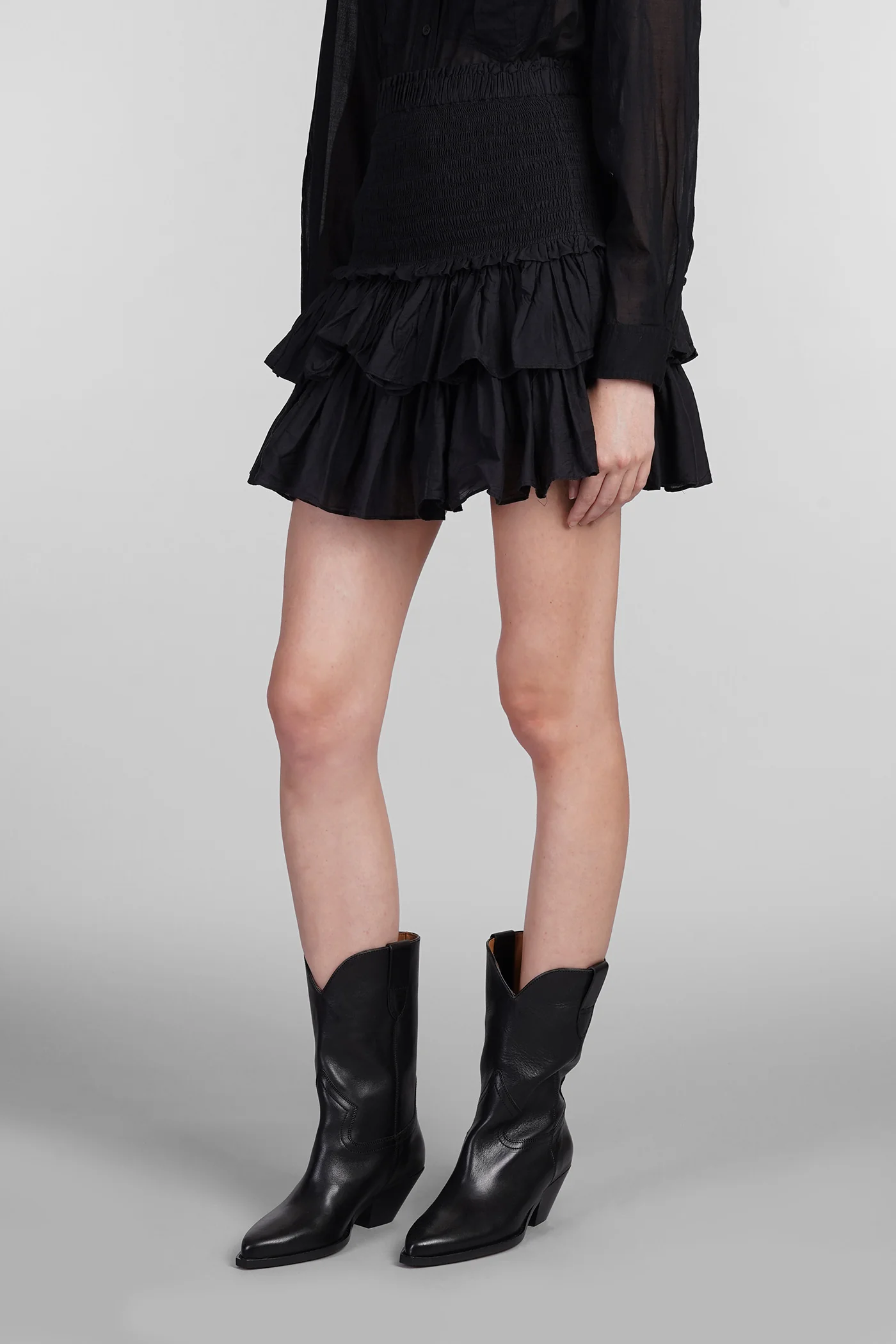 Naomi Skirt in black cotton - Image 4