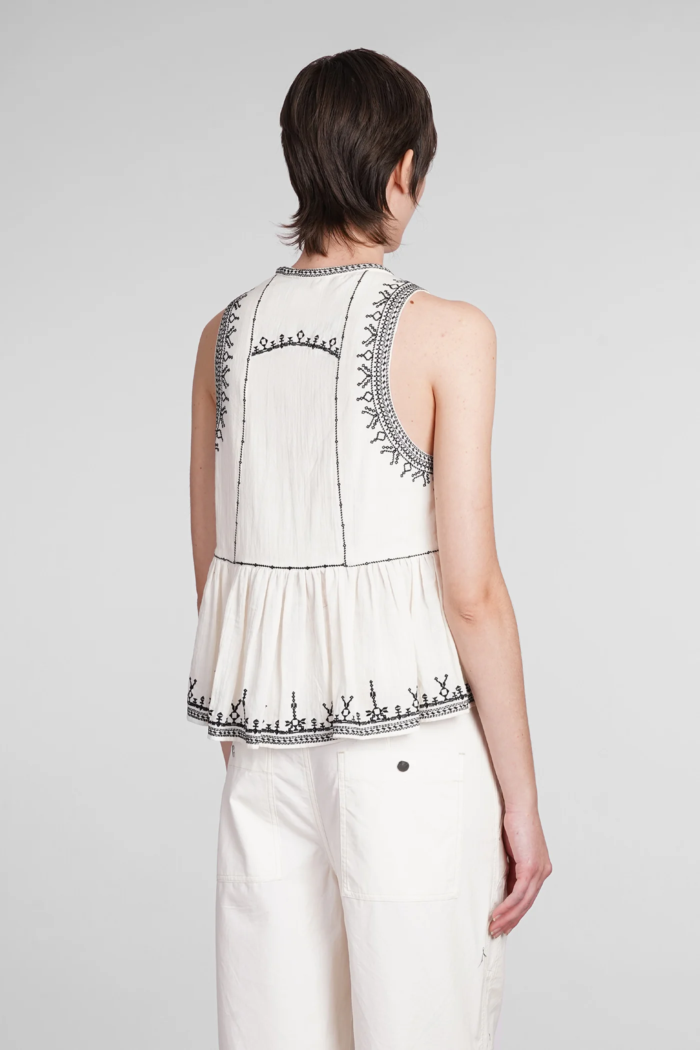 Pagos Topwear in beige cotton - Image 3