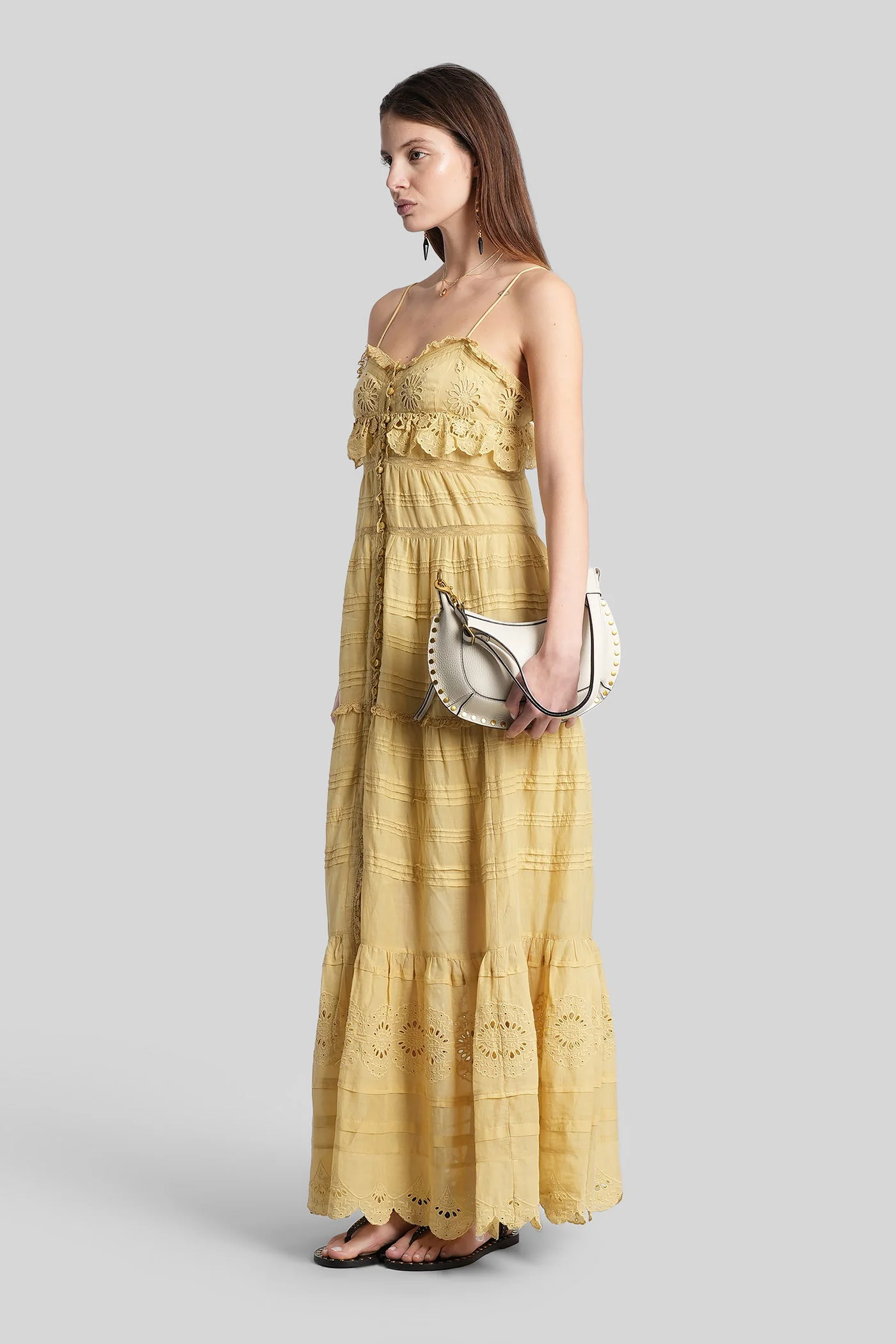 Paule Long dress in yellow cotton - Image 4