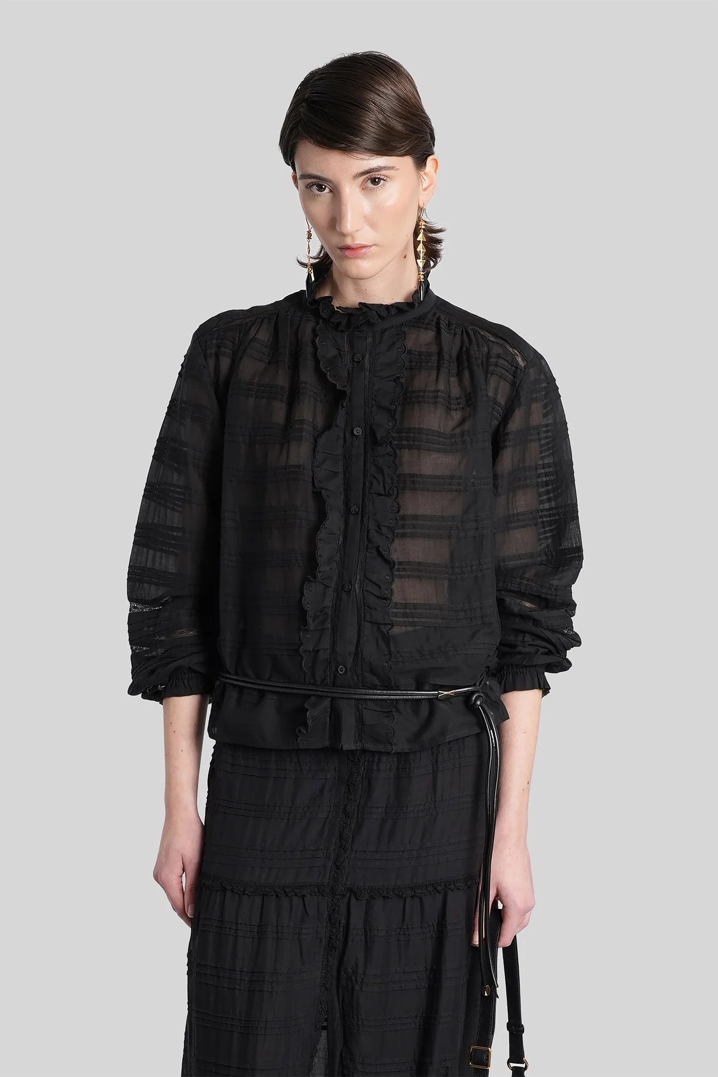 Peline Shirt in black cotton