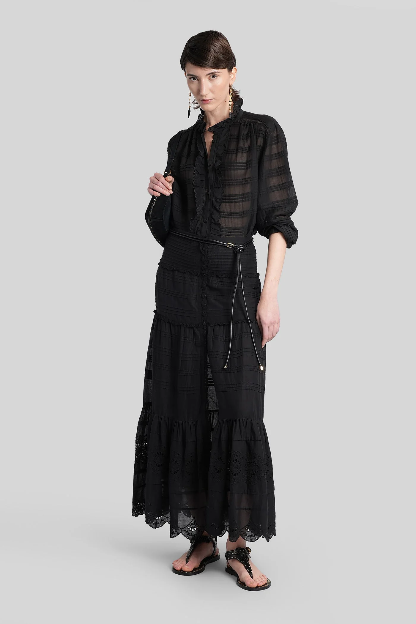 Peline Shirt in black cotton - Image 2