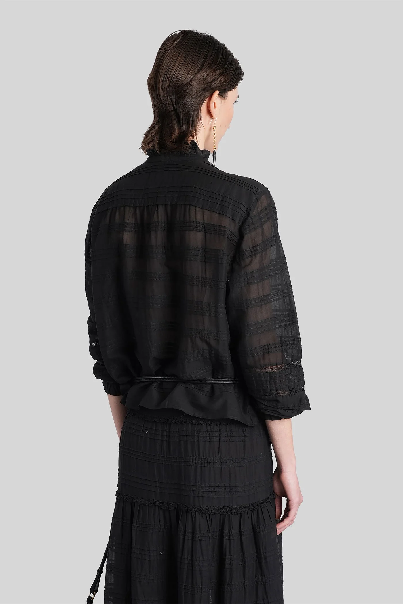 Peline Shirt in black cotton - Image 3