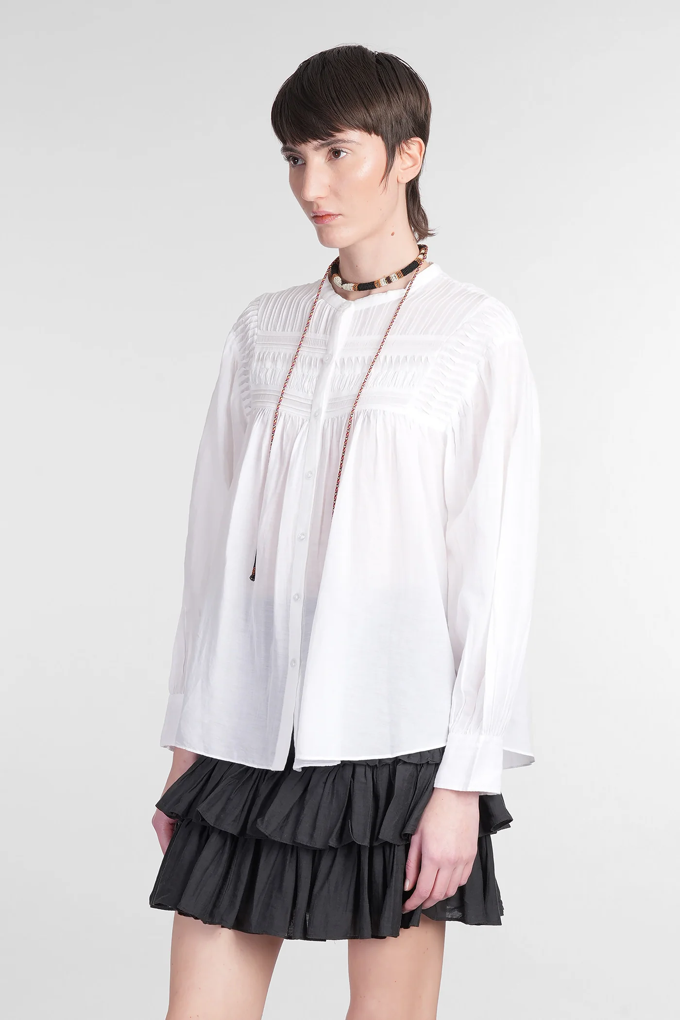 Plalia Shirt in white cotton - Image 4