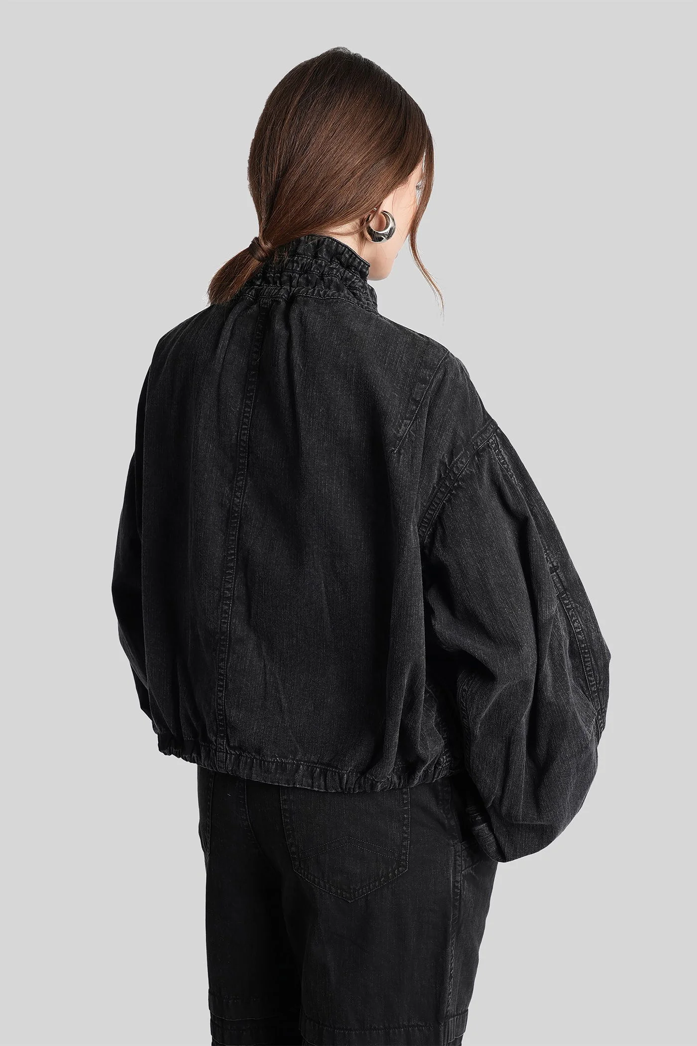 Plume Denim Jackets in black cotton - Image 2