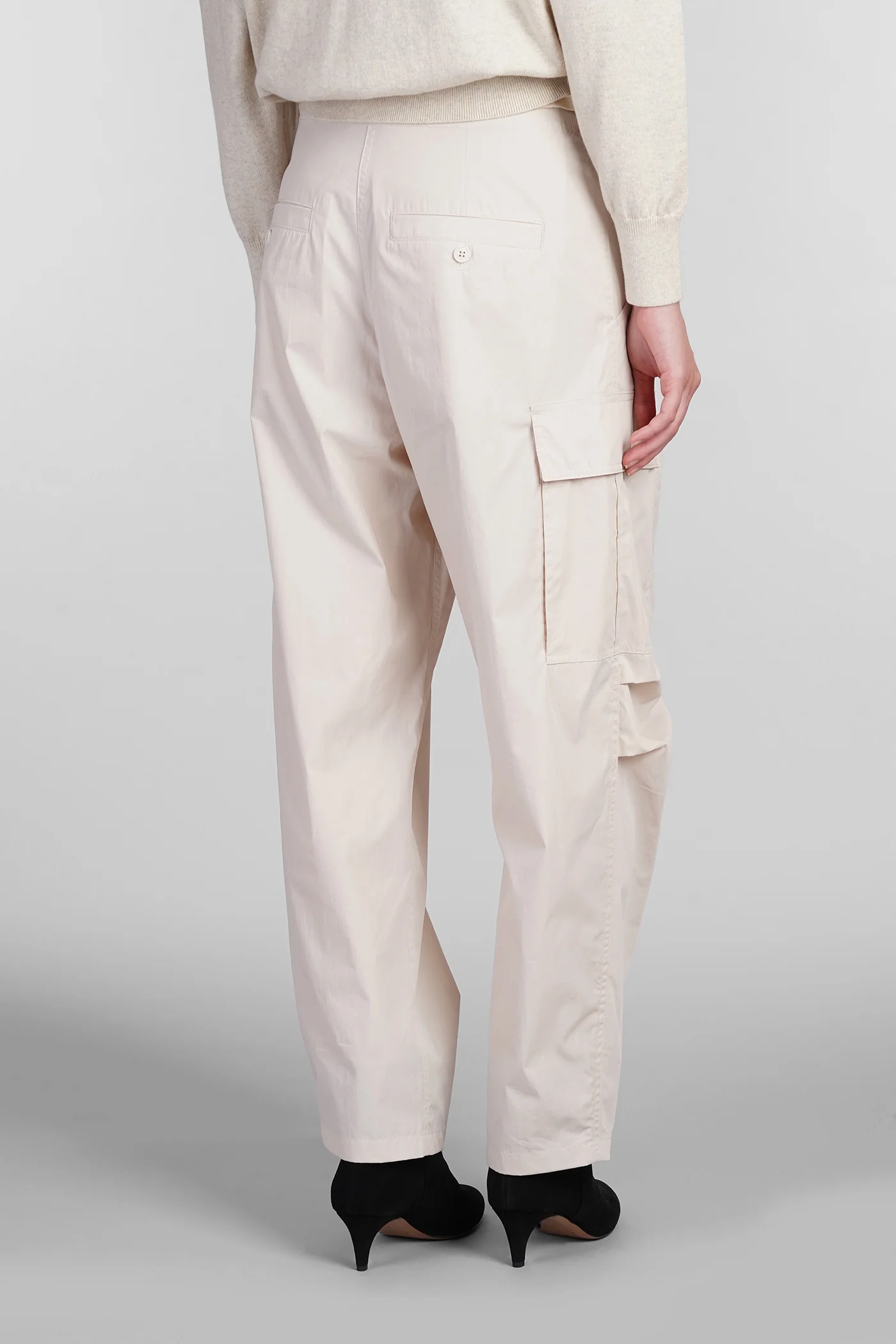 Rebecca Pants in beige cotton - Image 3