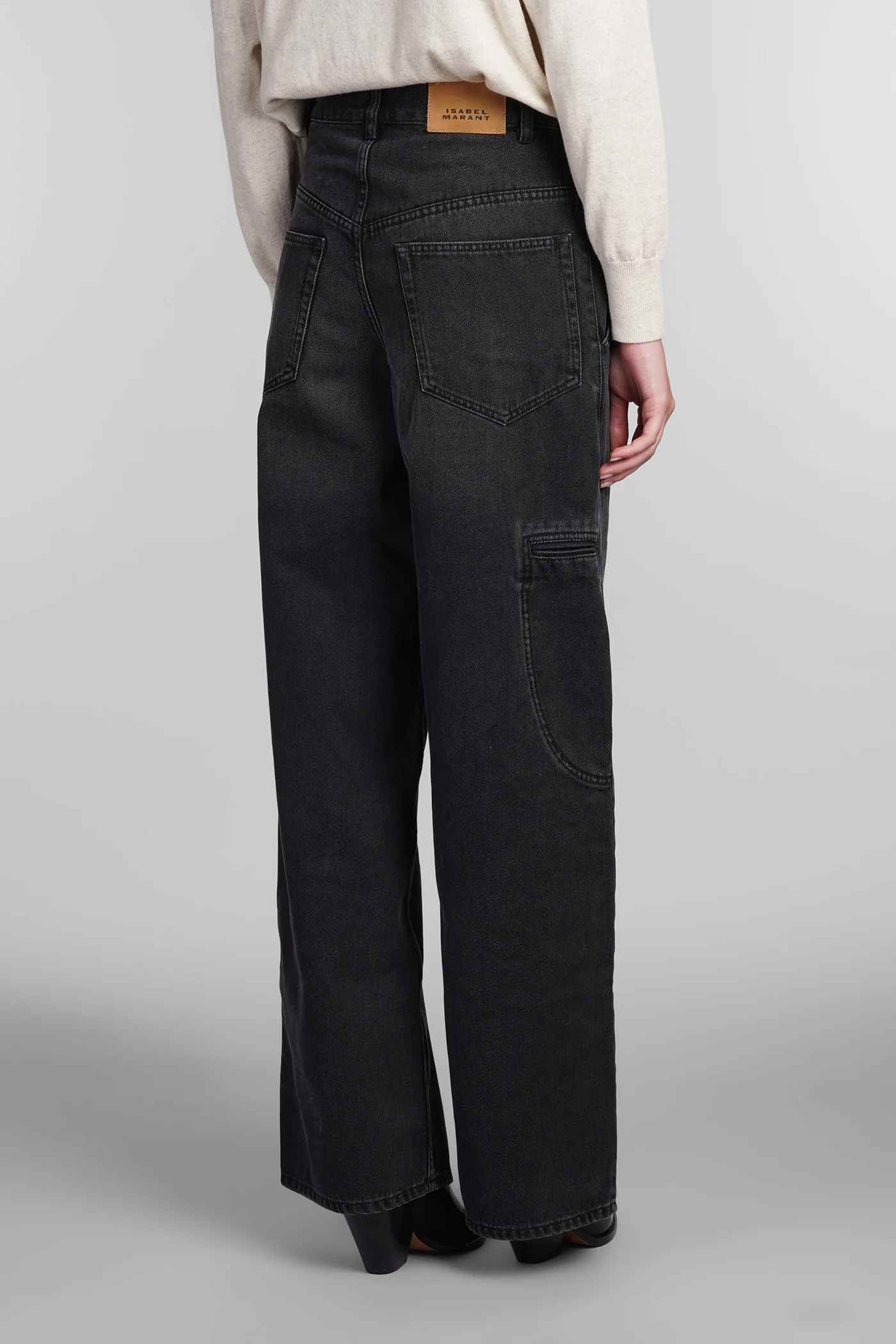 Solene Jeans in black cotton - Image 3
