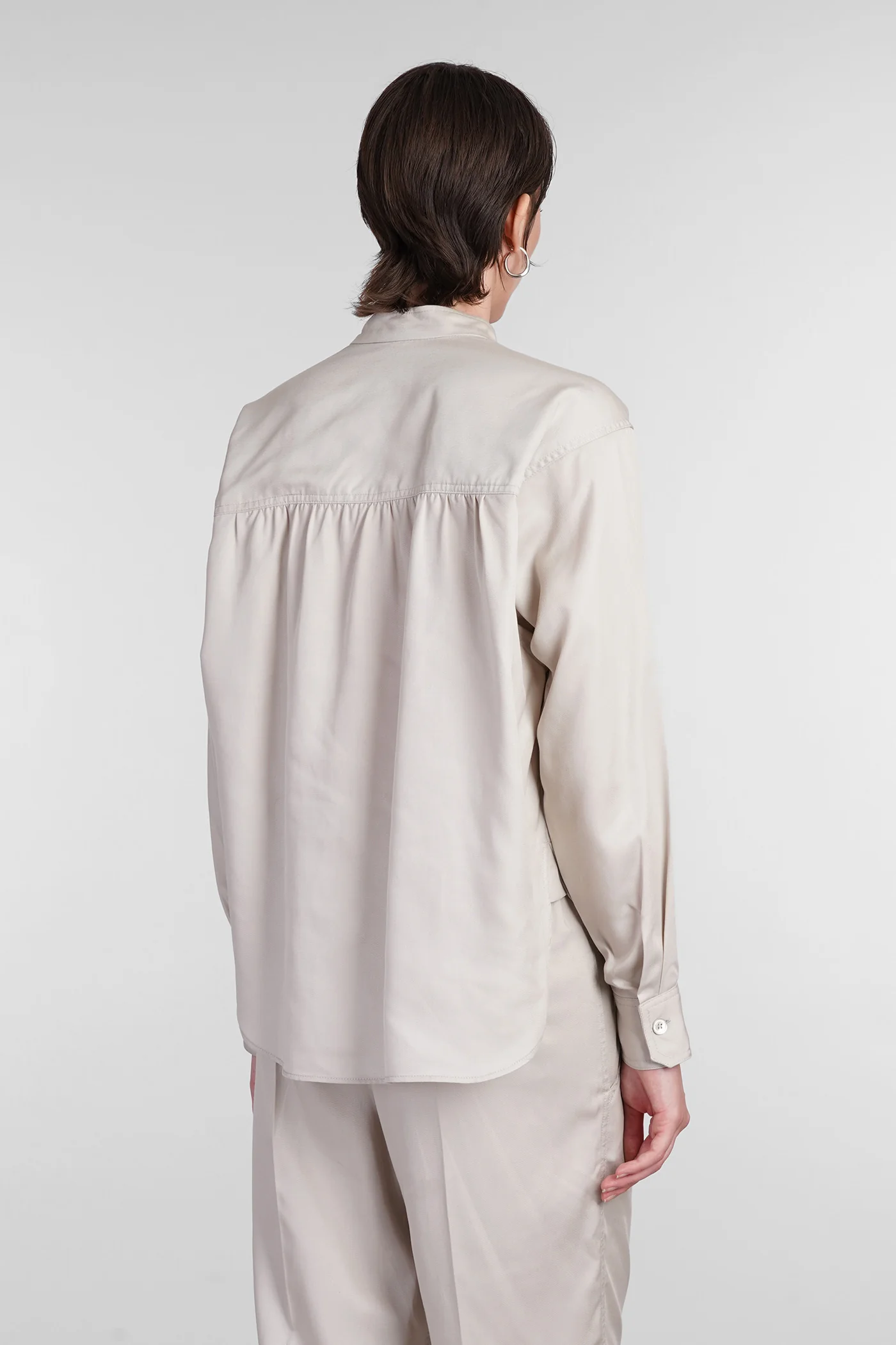Violeta Shirt in beige wool and polyester - Image 3