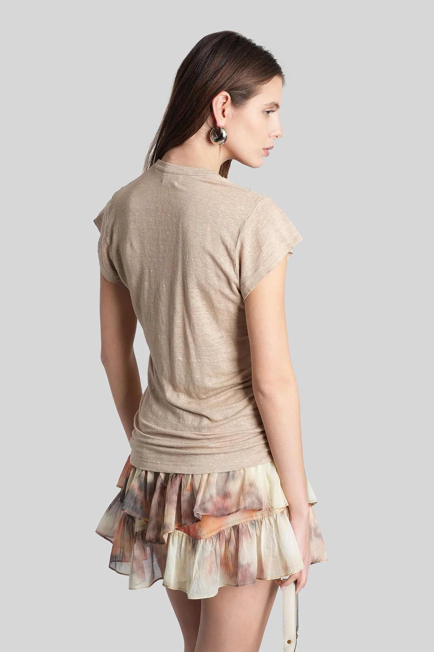 Zankou T-Shirt in beige linen - Image 3