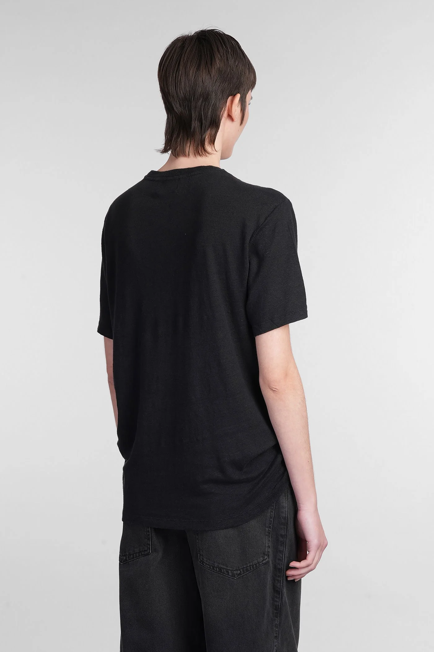 Zewel T-Shirt in black linen - Image 3