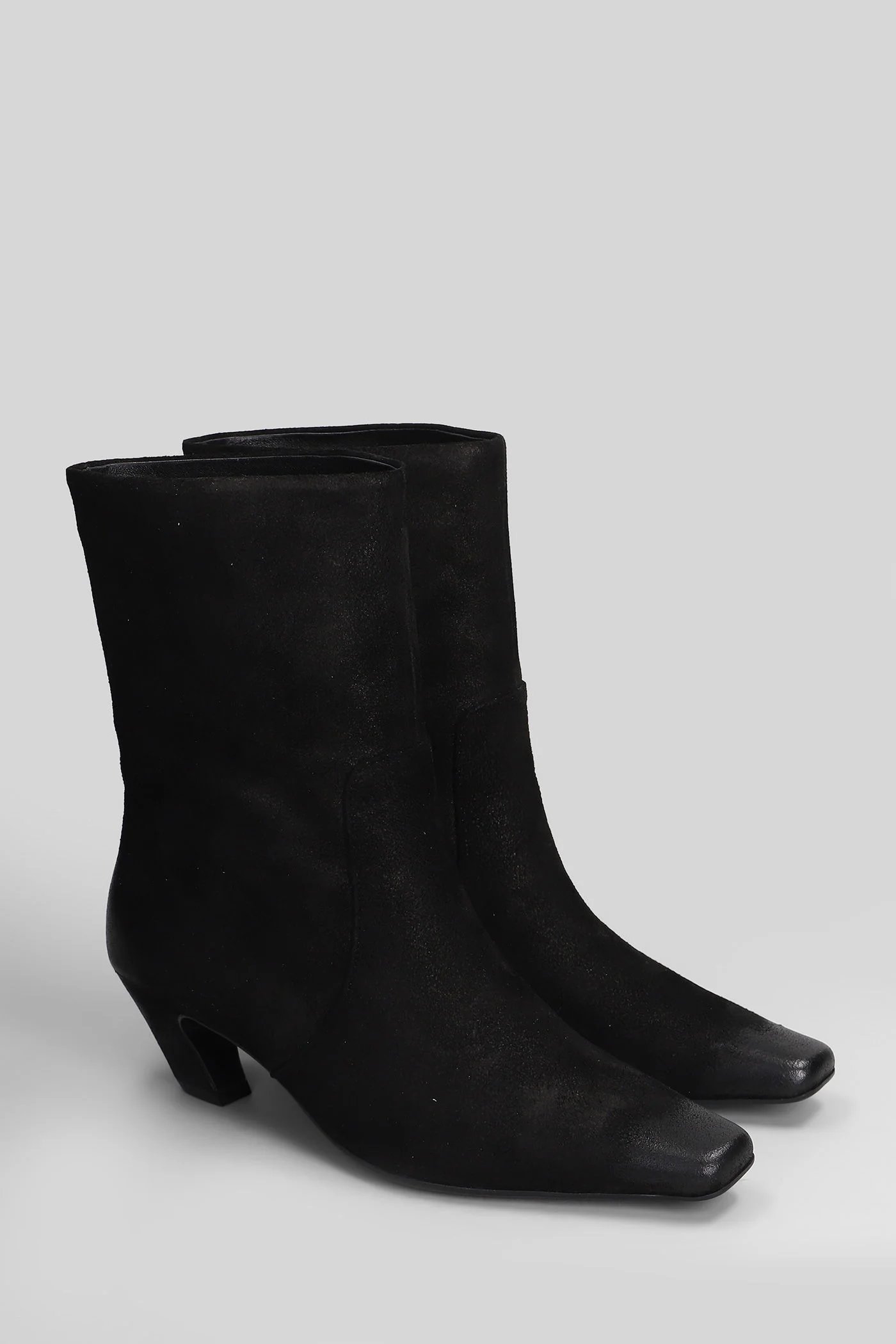 High heels Ankle boots in black leather - Image 2