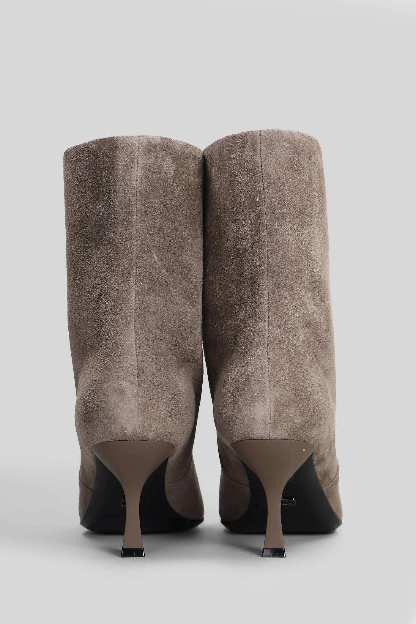 High heels Ankle boots in taupe suede - Image 4