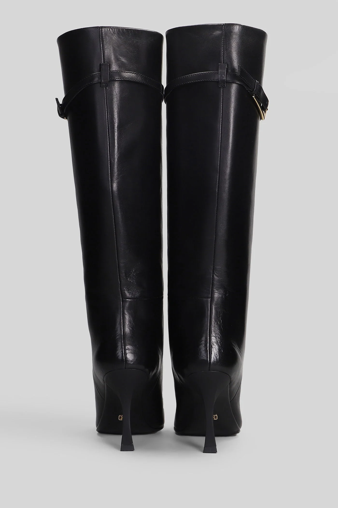 High heels boots in black leather - Image 4