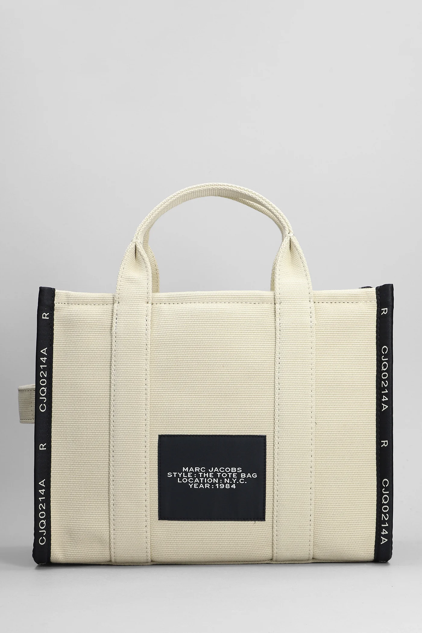 Medium traveler t Tote in beige cotton - Image 3